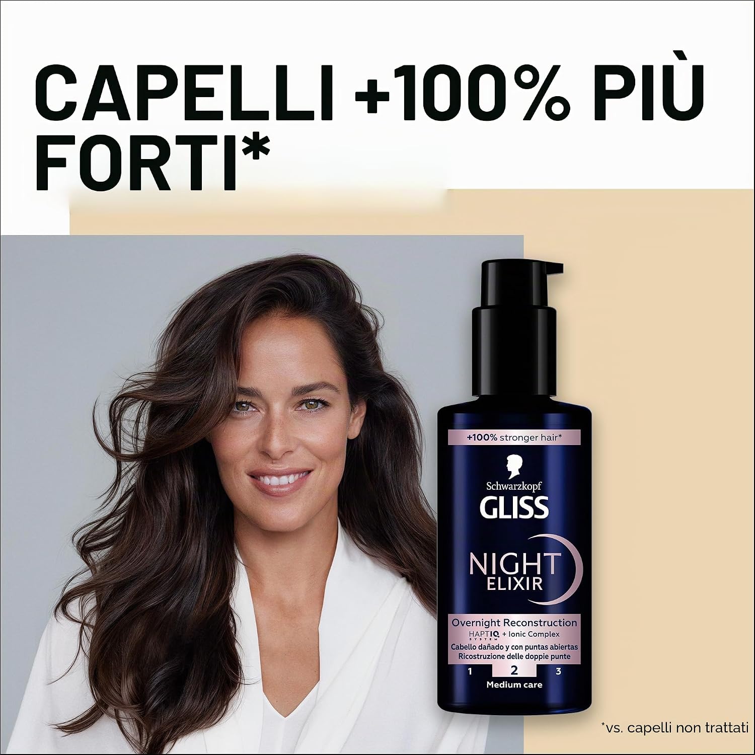 Detalle de Schwarzkopf Gliss Night Elixir Siero Ricostruzione Notturna 100 ml: ricostruzione capillare durante il sonno