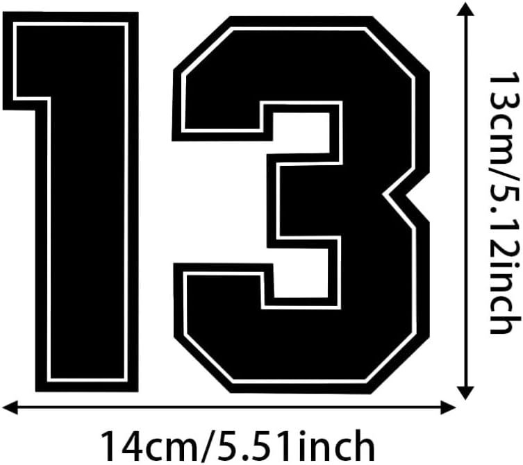 Detalle 2 de AZ98 Racing Number 13 Vinyl Car Sticker (Pack of 2) 14 x 13 cm