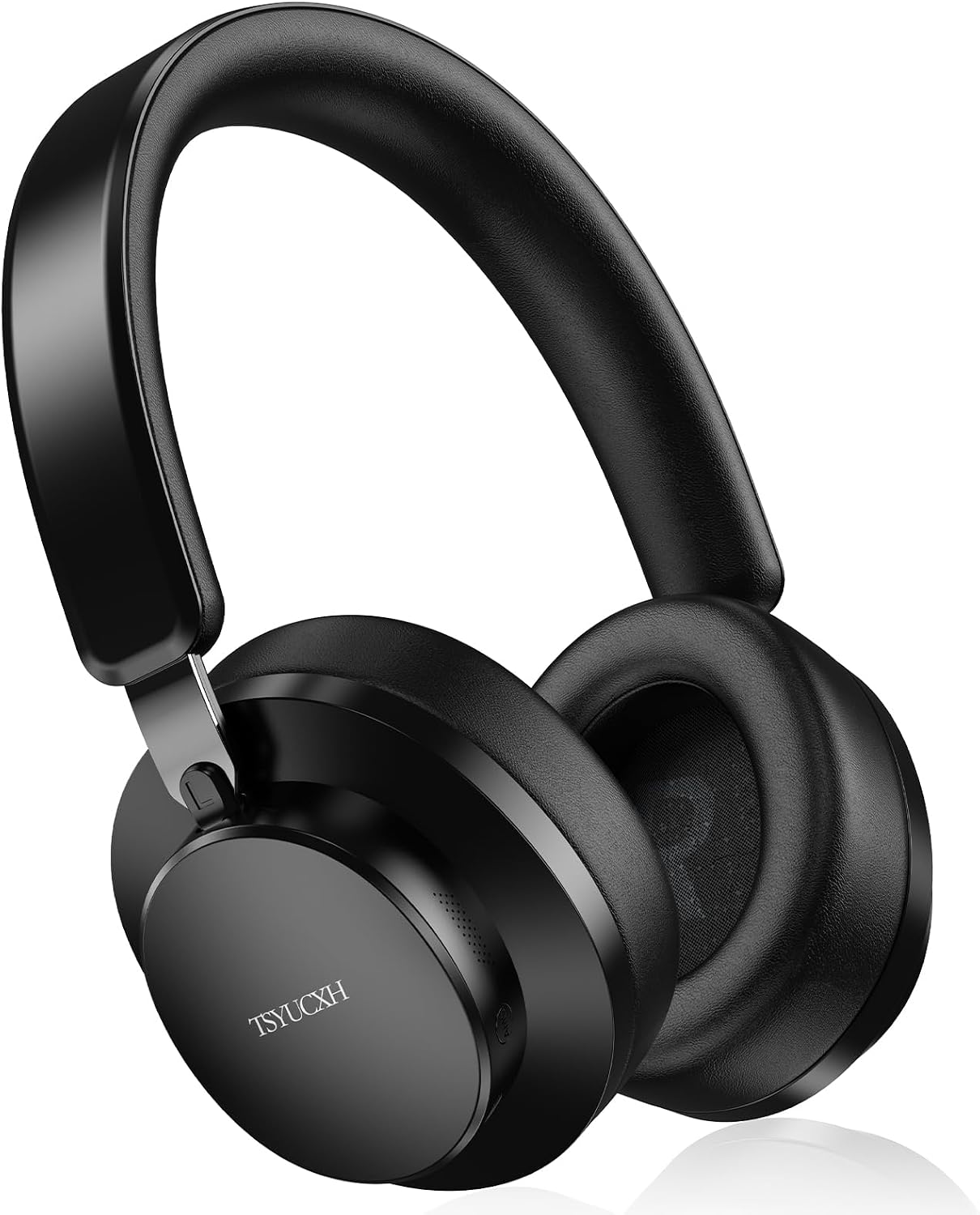 Detalle de Noise Cancelling Wireless Bluetooth Over-Ear Headphones with Microphone (Black) – 65h Playtime