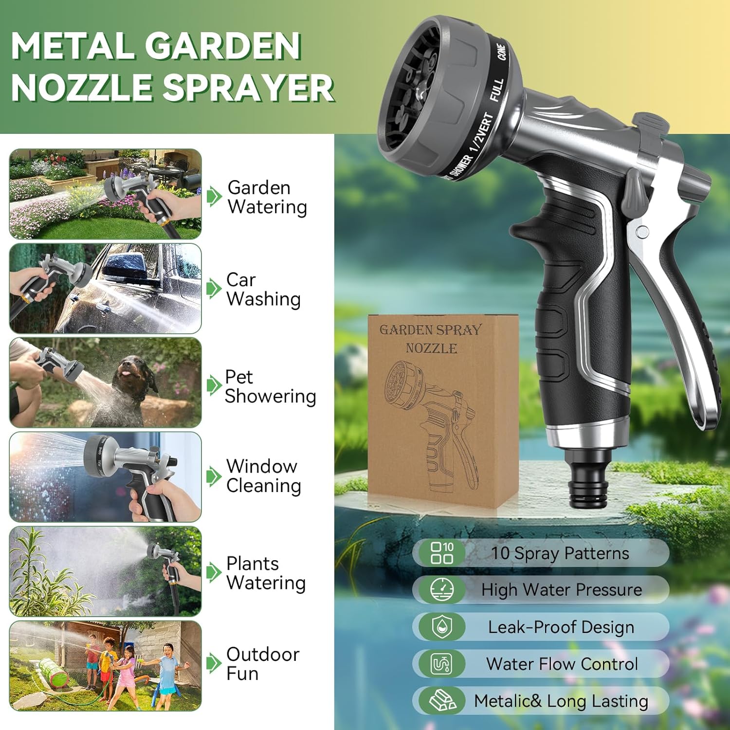 Detalle 2 de Heavy-Duty Metal Hose Pipe Spray Gun 8