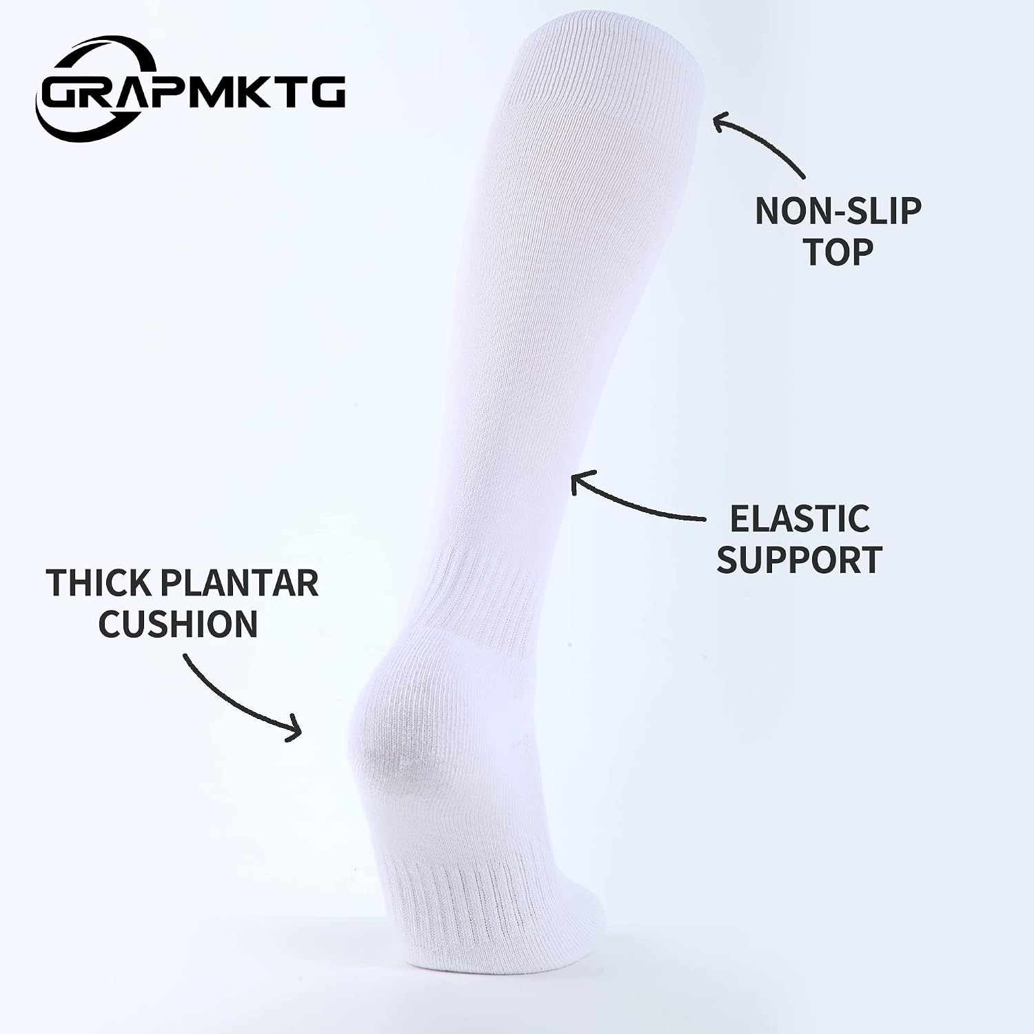 Detalle de GRAPMKTG Knee-High Athletic Socks, 3-Pack