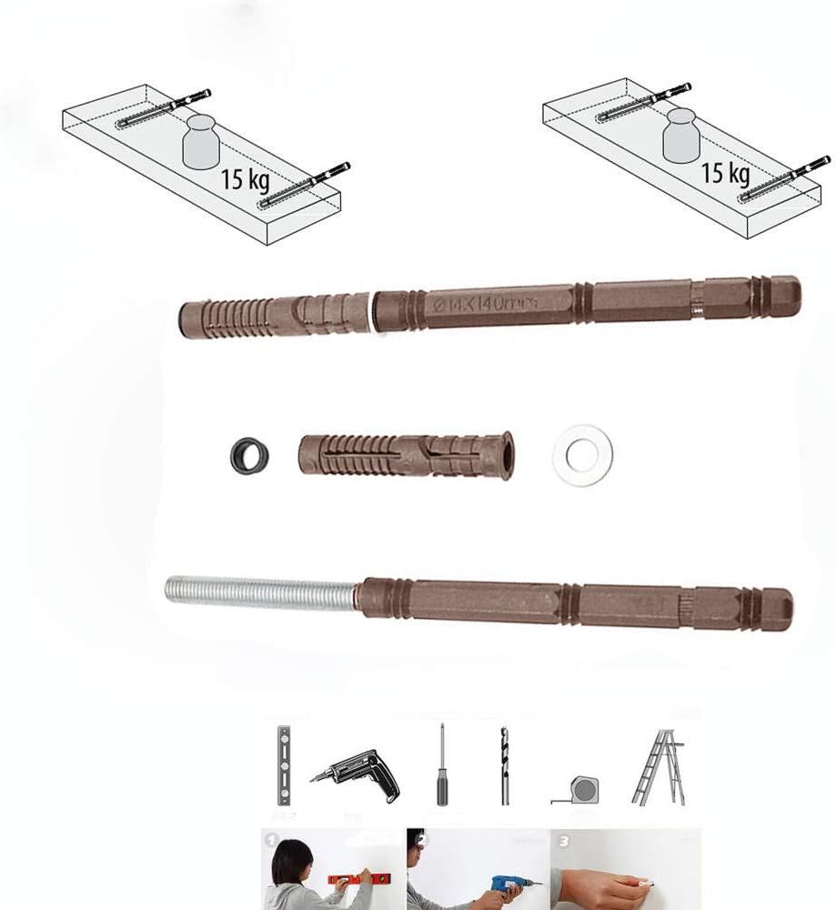 Thumbnail 2 de Foulrog FSB-220 flytande hyllhållare, 8-pack i järn och ABS, 10 x 100 mm