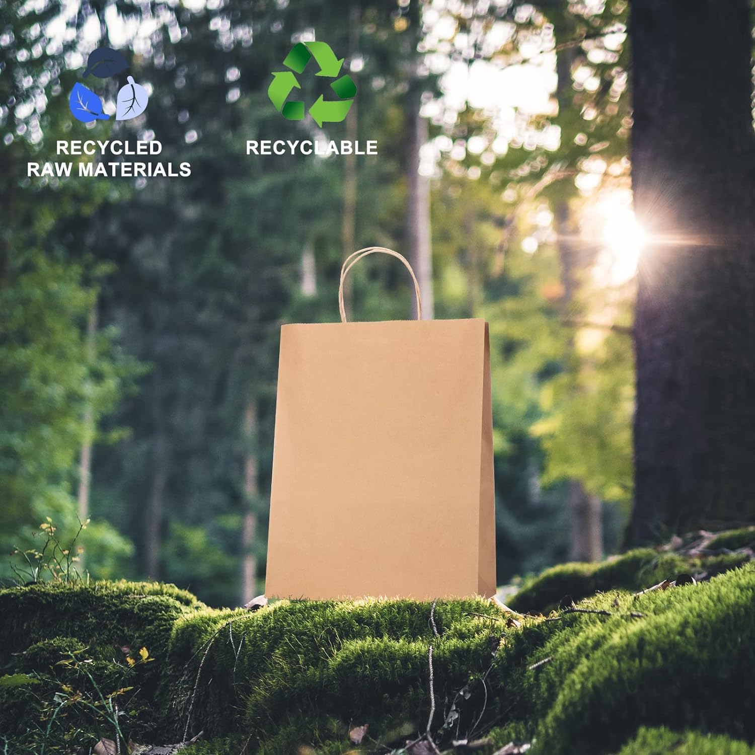 Thumbnail 4 de Switory 50 Stk Braun Papiertüten 20,3×12×26,7 cm 🛍️