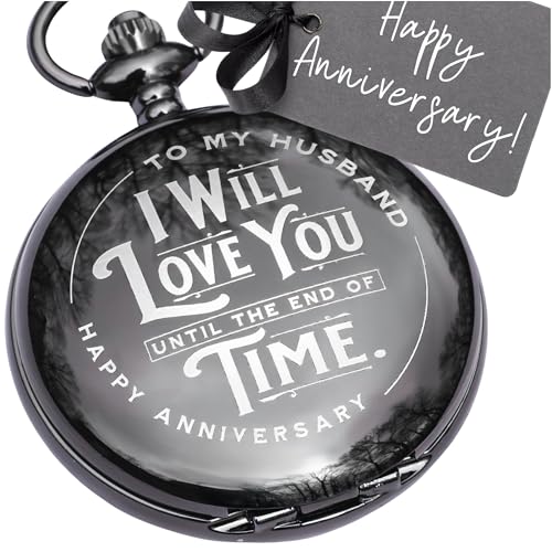 Detalle de Red Dot Laser Engraving Anniversary Pocket Watch for Husband – Engraved Silver Stainless Steel