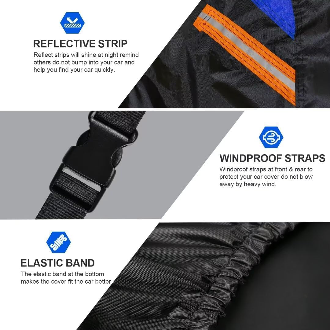 Detalle de GUNHYI Telo Copriauto Impermeabile e Traspirante per VW Tiguan Allspace — Protezione completa 4 stagioni in nero/blu