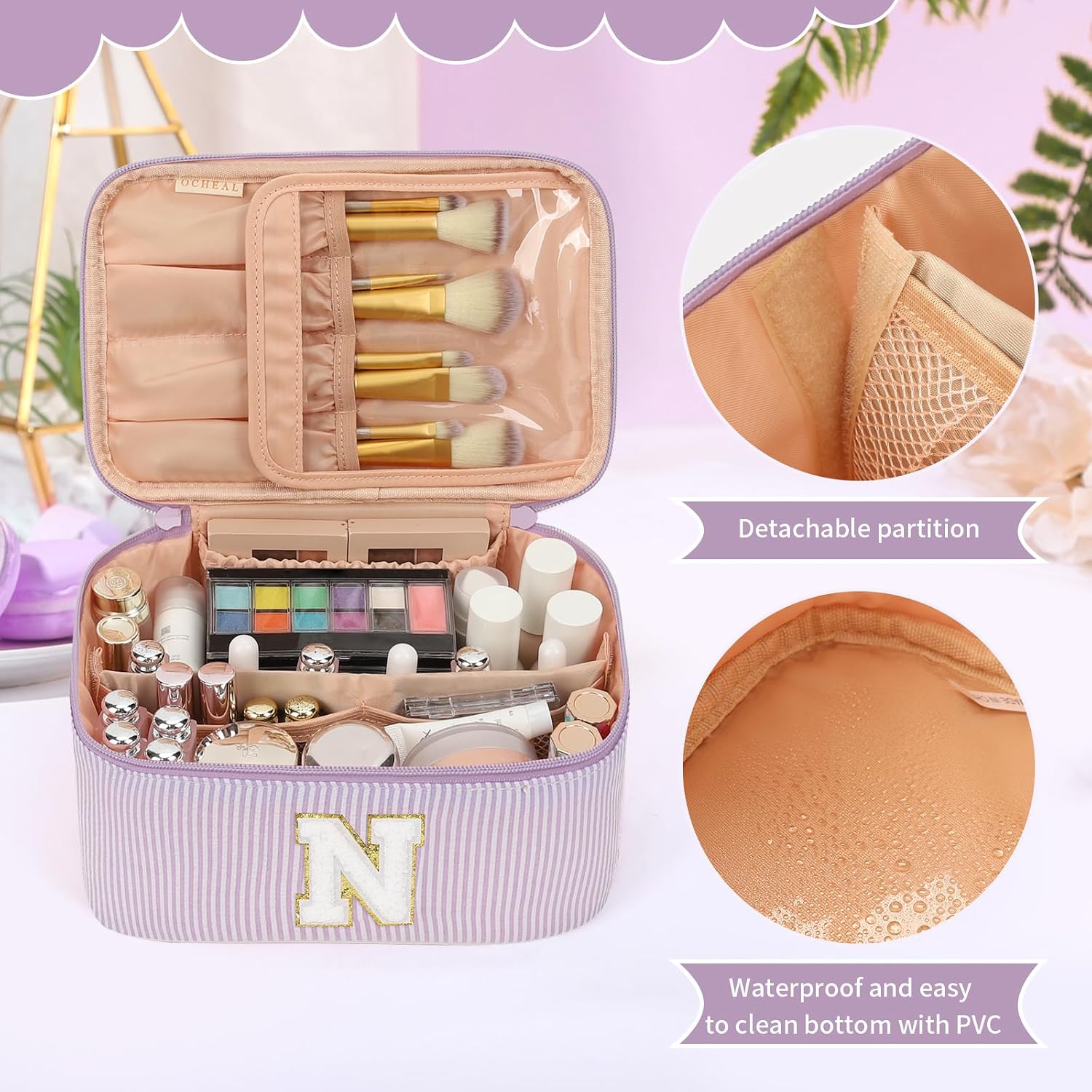 Detalle de OCHEAL Makeup Bag, Purple