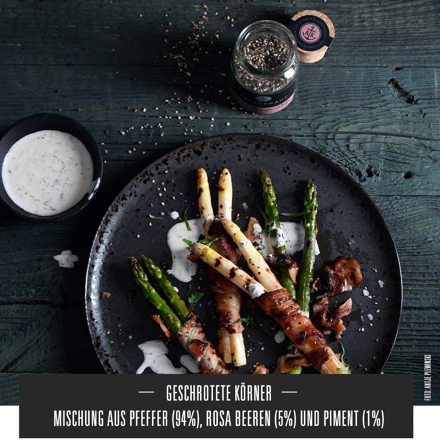 Detalle de Ankerkraut Pfeffer Symphonie – Pfeffermischung zum Kochen & Grillen mit bunten Pfeffersorten, 150 g