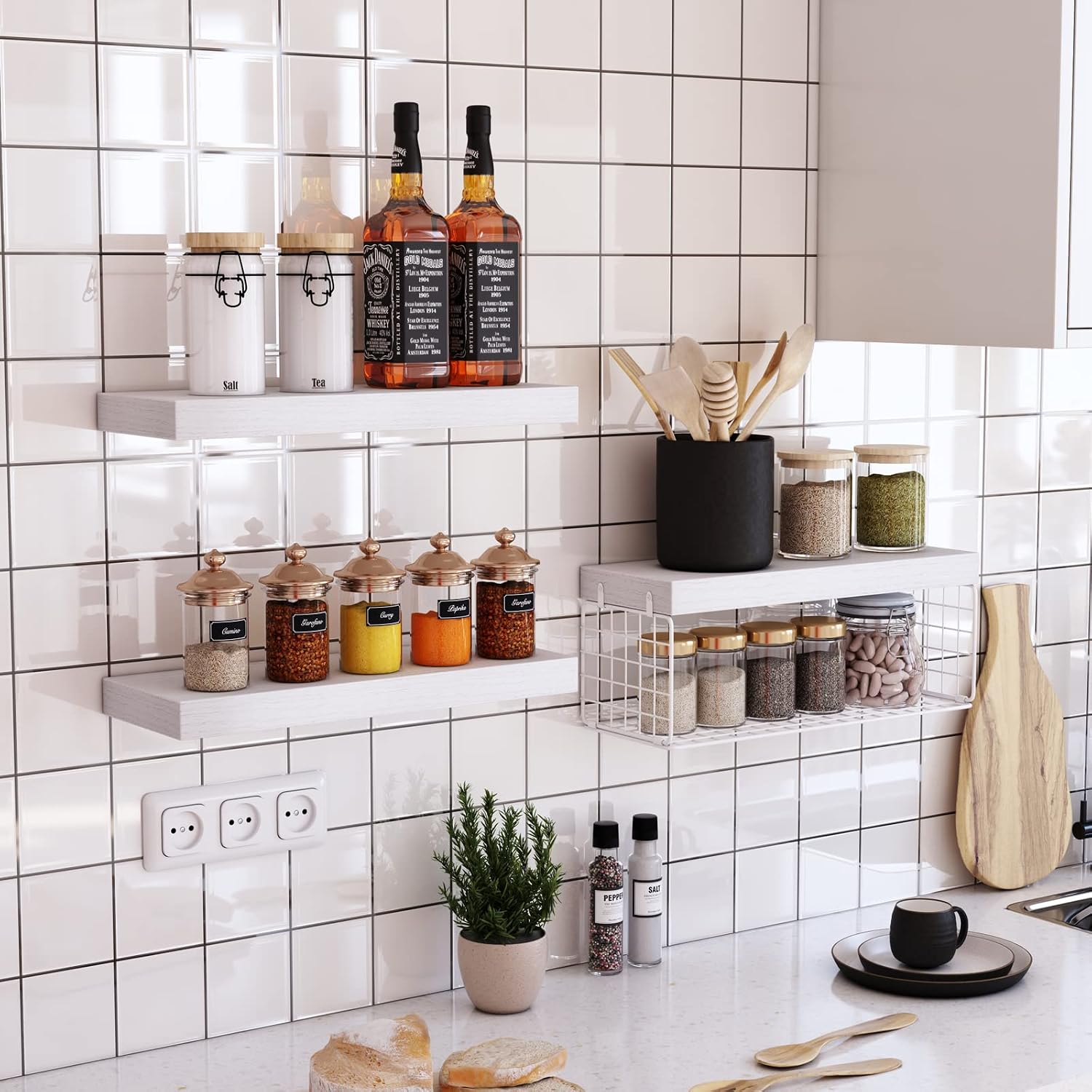 Thumbnail 6 de QEEIG Bathroom Shelves Set of 3