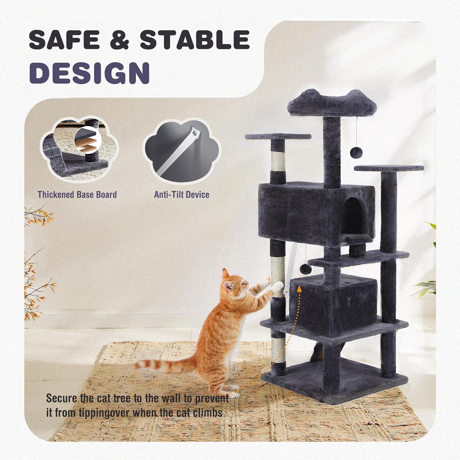 Thumbnail 6 de Aidoly Cat Tree 54-Inch