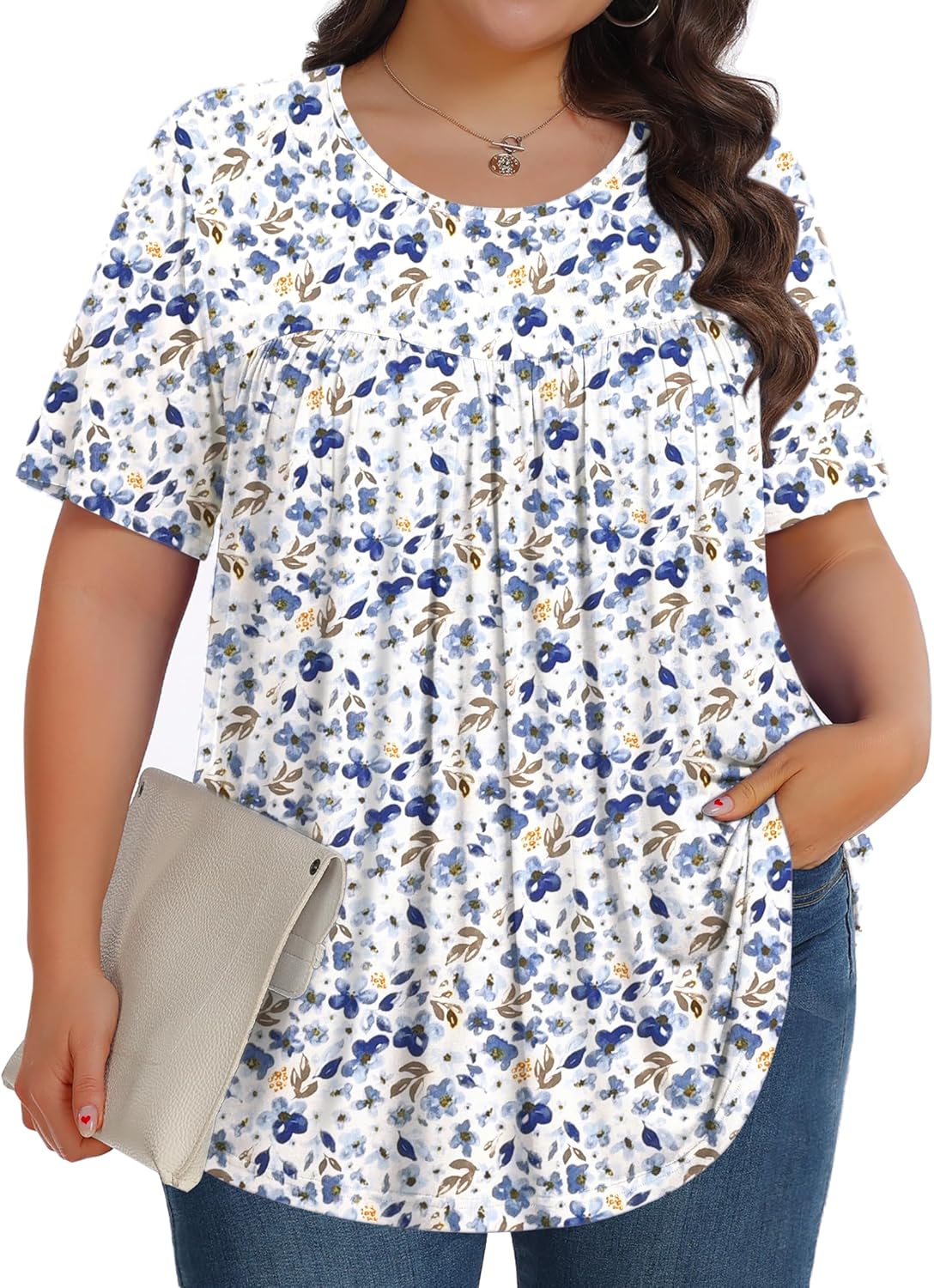 Detalle de Tencede Plus-Size Tunic Top, Rayon Blend