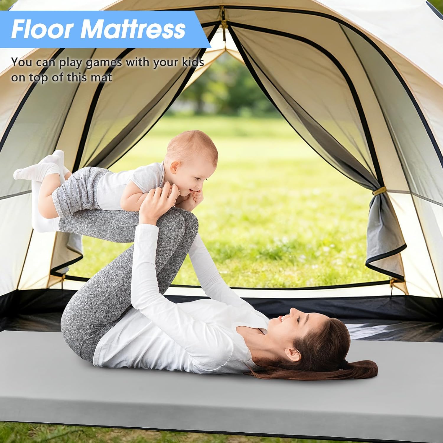 Thumbnail 6 de CYMULA Memory Foam Camping Mattress Pad (3-inch) with Non-Slip Roll-Up Design