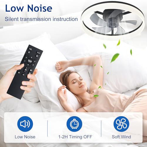 Detalle de Depuley Ventilador de Techo LED 20" con Luz y Control Remoto (Empotrado, Sin Aspas) para Dormitorio