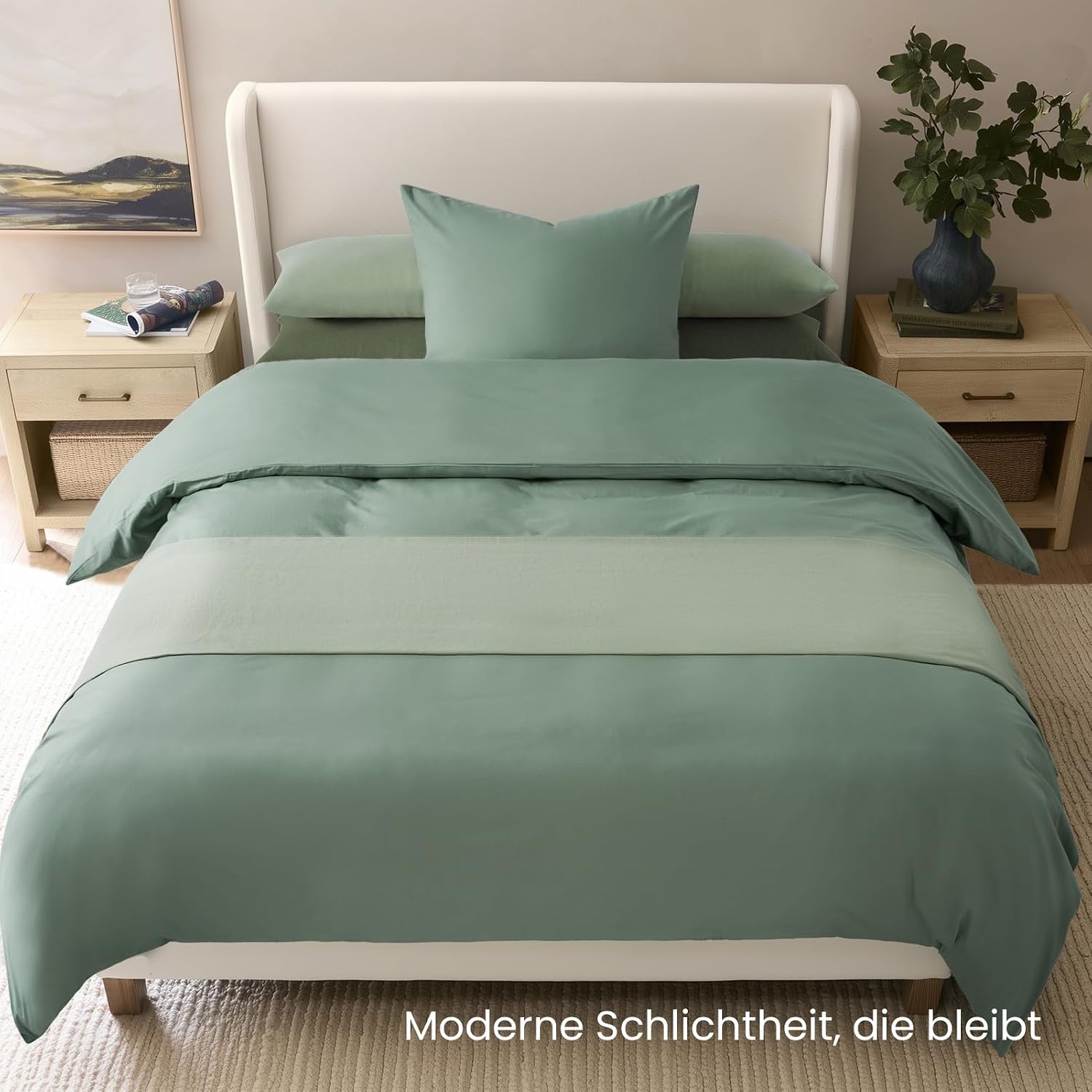 Detalle 2 de Duvetnova Bettwäsche 155x220 Grün