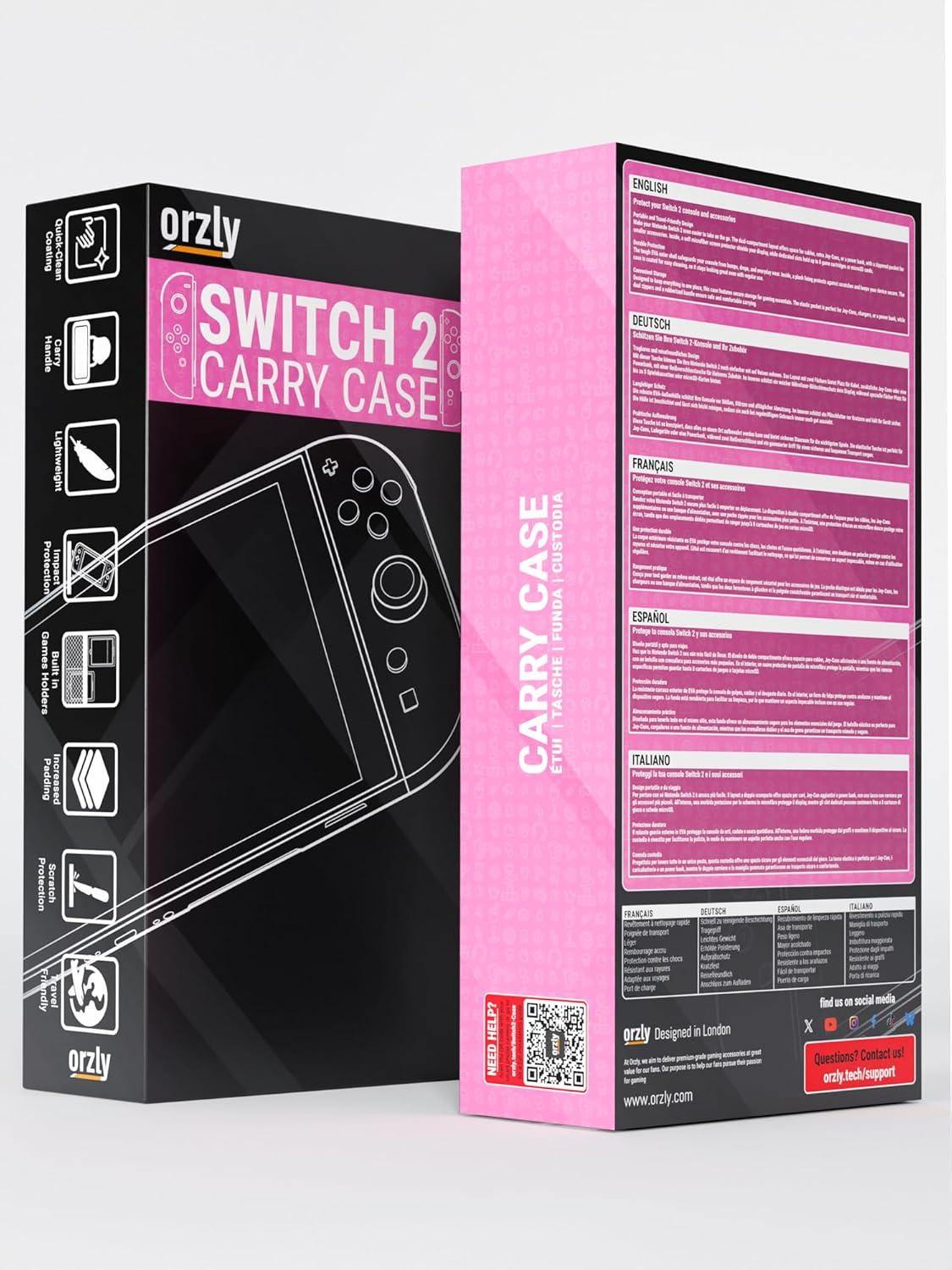 Detalle de Orzly Carry Case for Nintendo Switch 2 (2025) – Pink Gift Box Edition