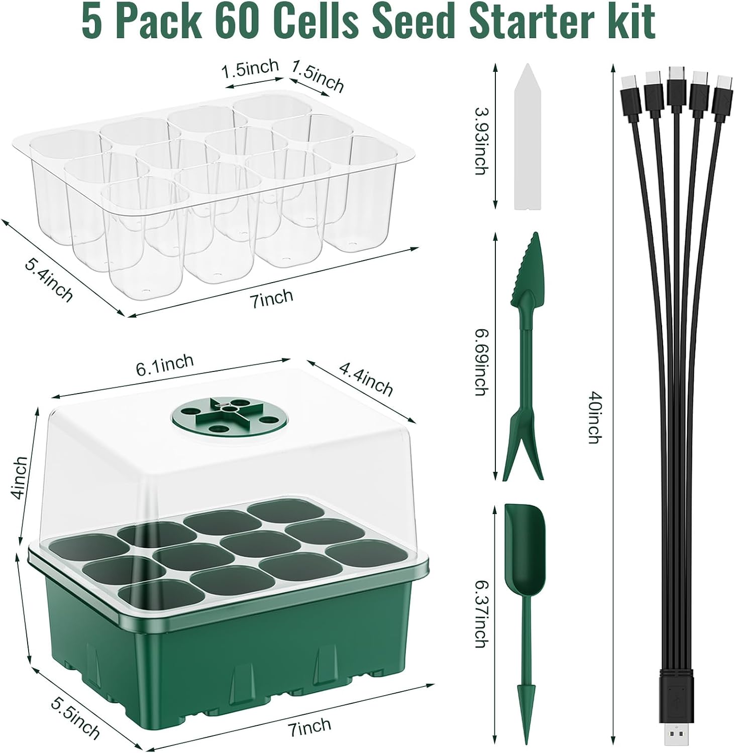 Detalle 2 de NBPLUS Seed Starter Tray, 60-Cell