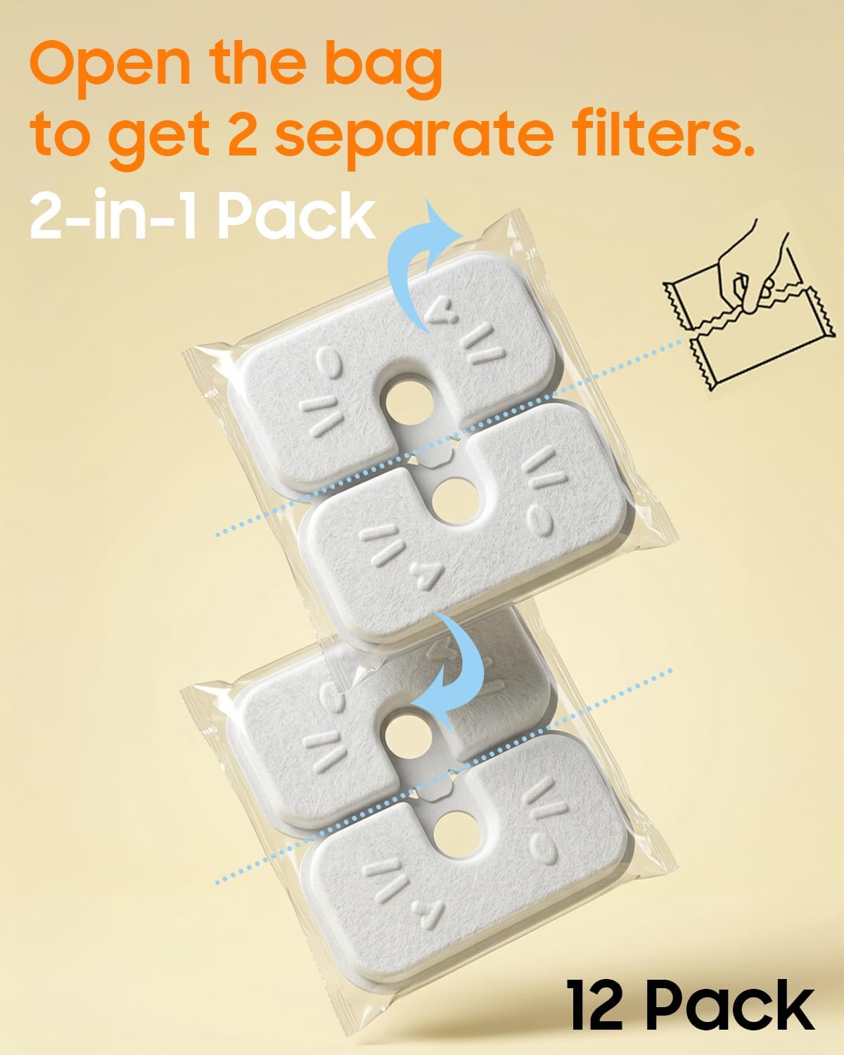 Detalle de AWoHH 0871PTW Cat Fountain Filters, 12 Filters and 12 Sponges