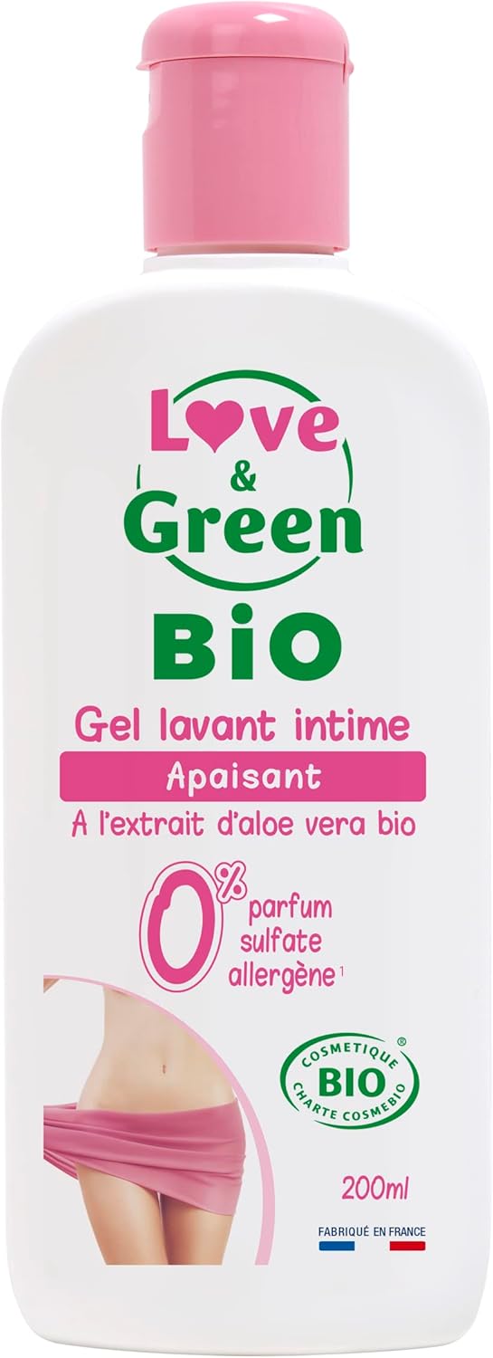 Love & Green Gel Lavant Intime Apaisant Bio 200 ml pour femmes sensibles