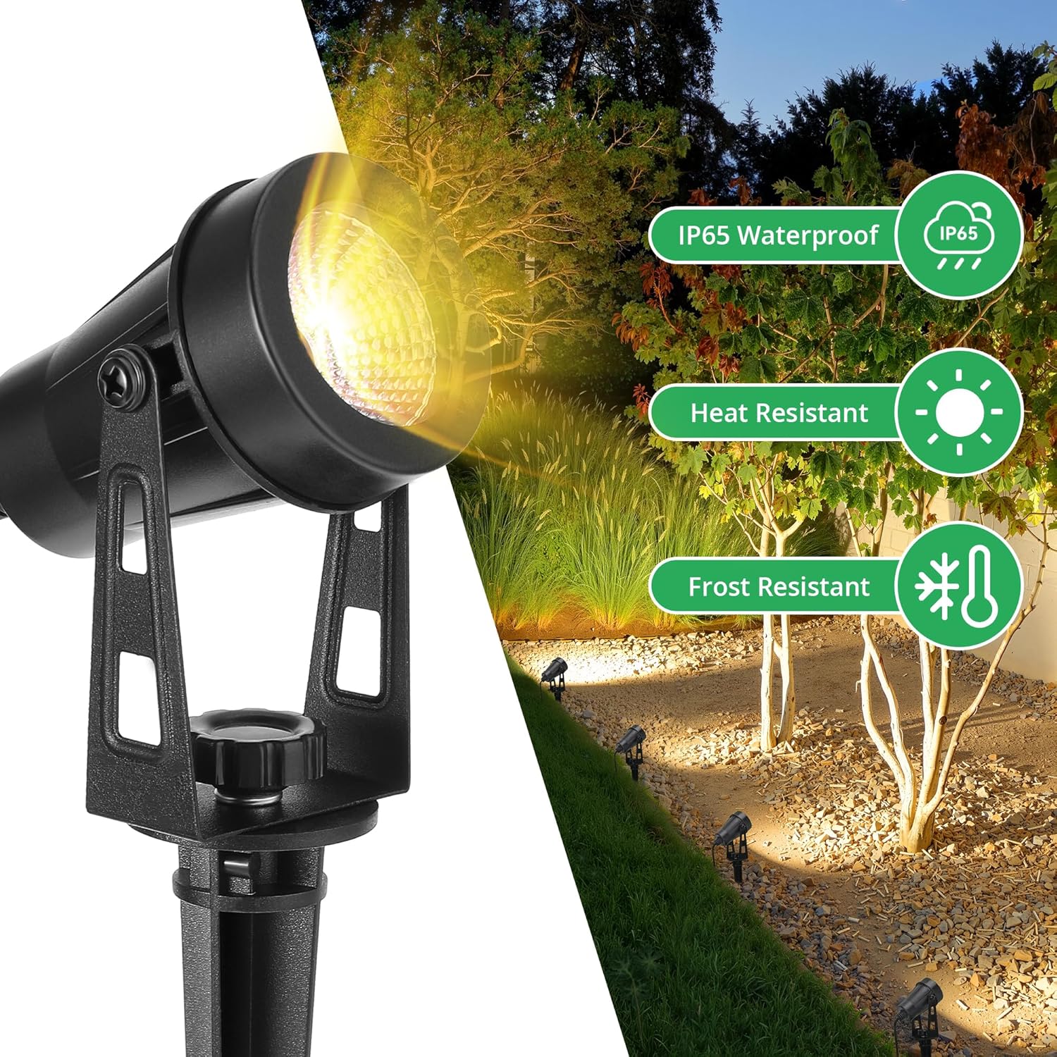 Thumbnail 2 de HUAEU LED-Gartenbeleuchtung 26 m Bodenstrahler-Set (8-in-1), 3000K Warmweiß, 12V, IP65