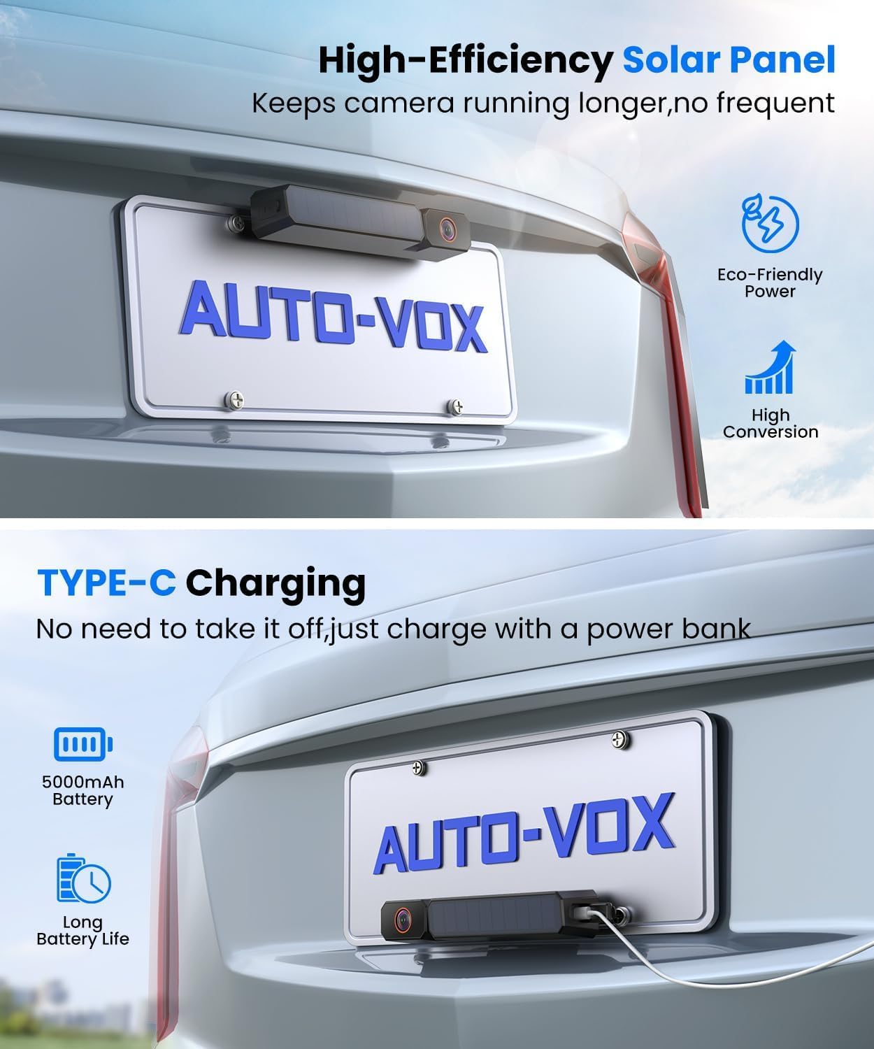 Thumbnail 4 de AUTO-VOX Solar Wireless Backup Camera 5" Monitor