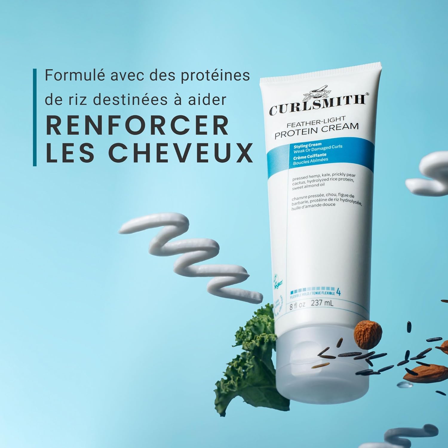 Detalle 2 de Curlsmith Feather Light Protein Cream – Crème protéinée légère pour boucles délicates ou abîmées