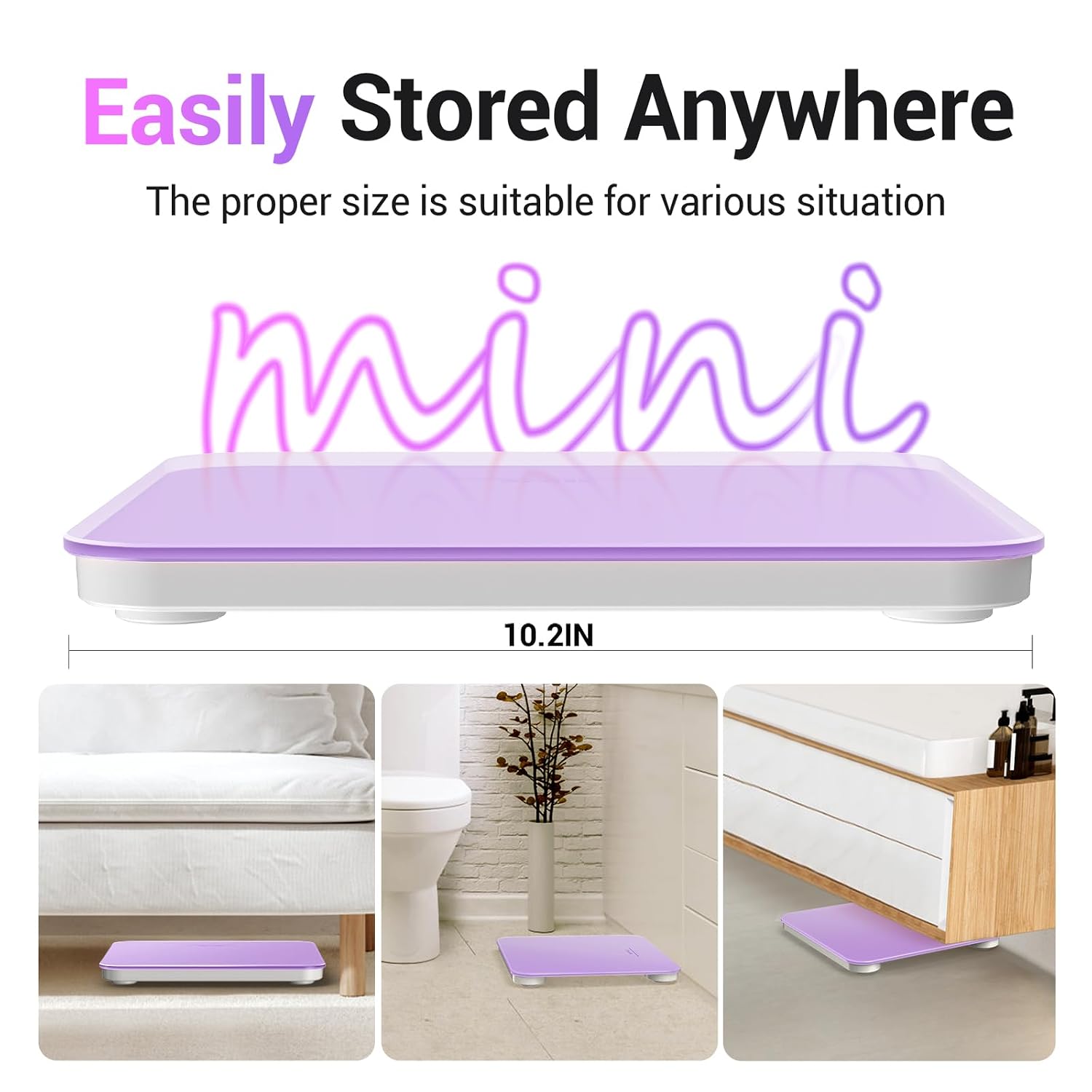 Thumbnail 5 de Ovutek Digital Bathroom Scale, 400 lb, 5 mm Tempered Glass, Purple