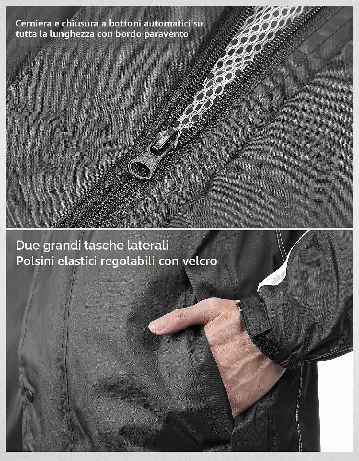 Thumbnail 6 de KEMIMOTO Tuta Antipioggia Moto Uomo: Impermeabile, Traspirante e Riflettente per Ciclismo, Escursionismo e Campeggio