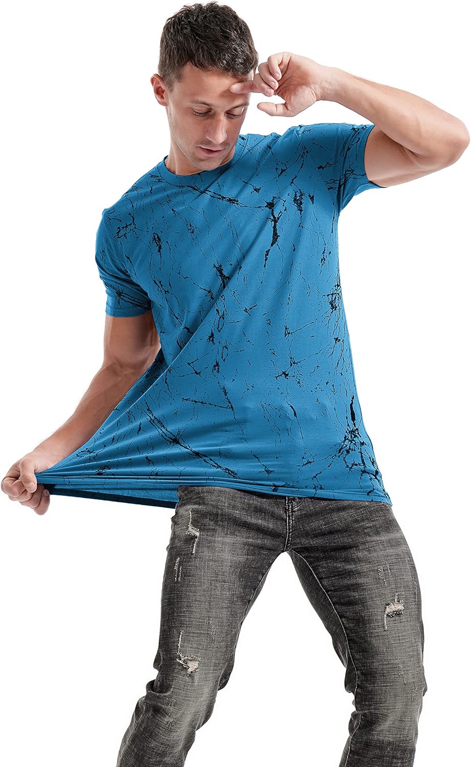 Thumbnail 3 de RONOMO Herren T-Shirt – 95% Baumwolle, 5% Spandex, Mikroelastik, hautfreundlich