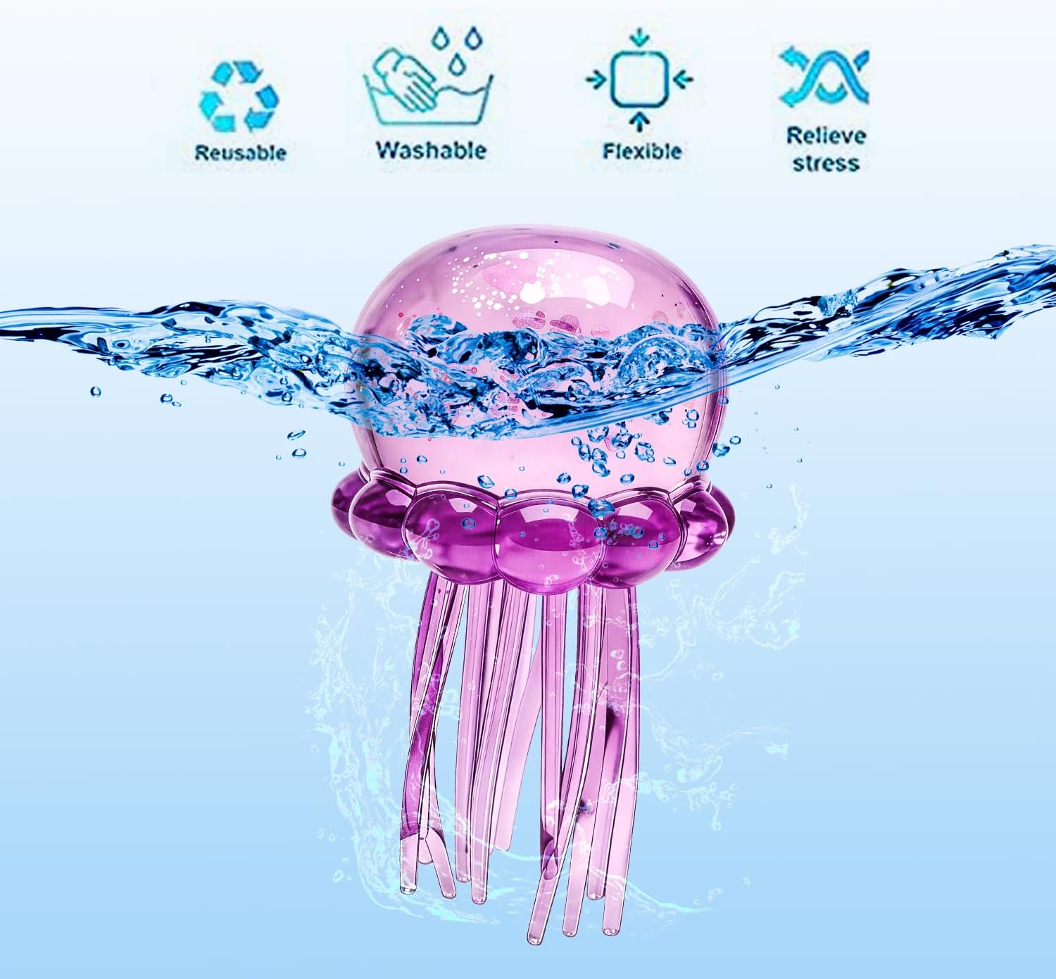 Thumbnail 3 de GZFGUZ Jellyfish Squishy Toy — Jellyfish Design Squeeze Stress Ball (4 Colors)