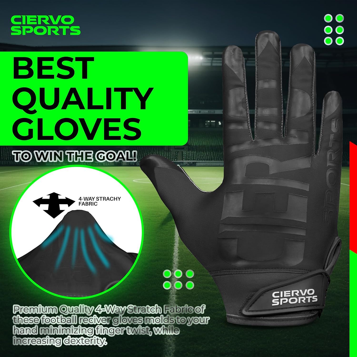 Detalle de CIERVO SPORTS Football Receiver Gloves