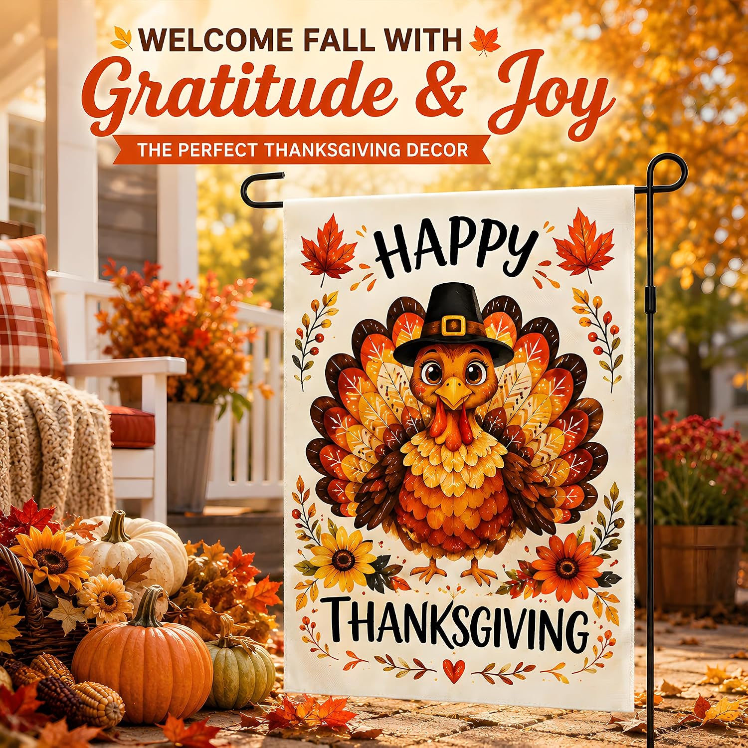 Detalle de Thanksgiving Garden Flag 12 x 18 Inches