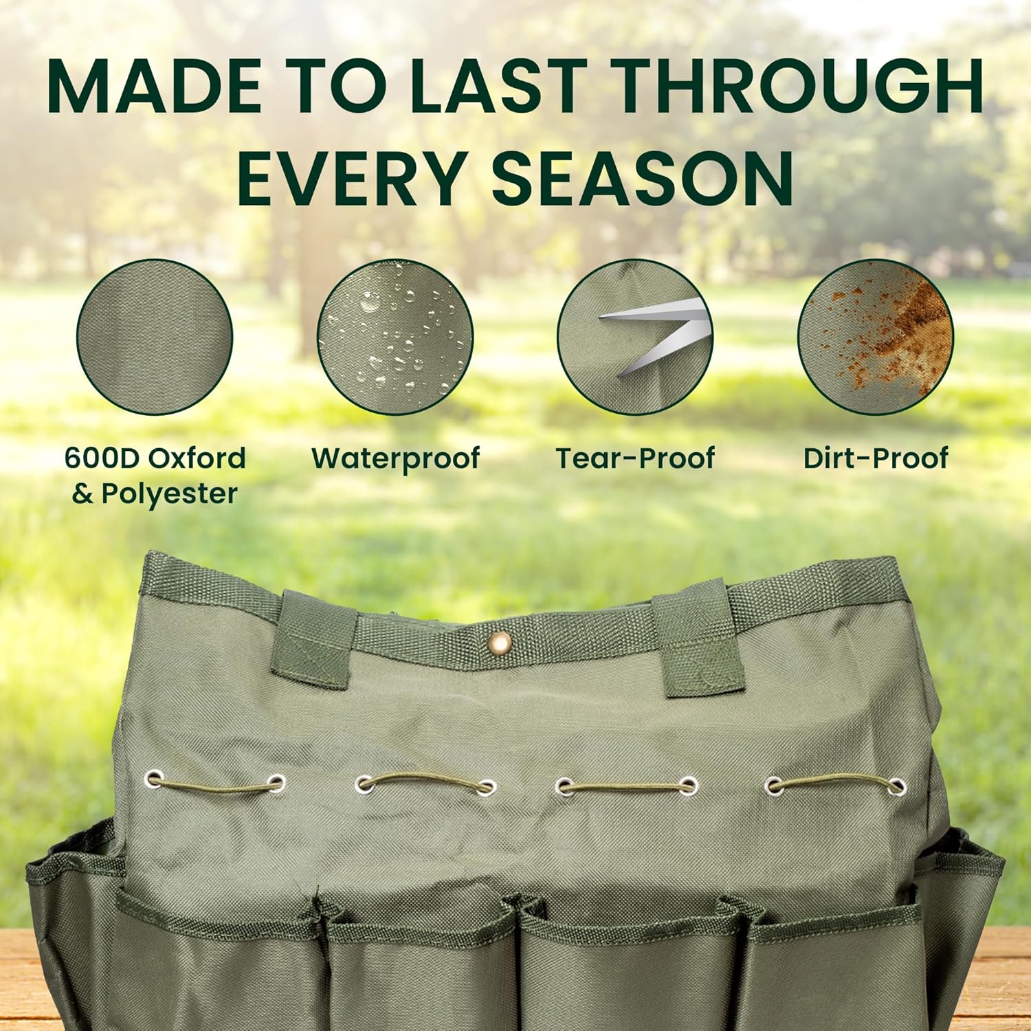 Thumbnail 5 de Hadeeka Gardening Tools Set (10-piece) with Stainless Steel Heads, Kneeling Pad, Gloves & Shoulder Strap Bag