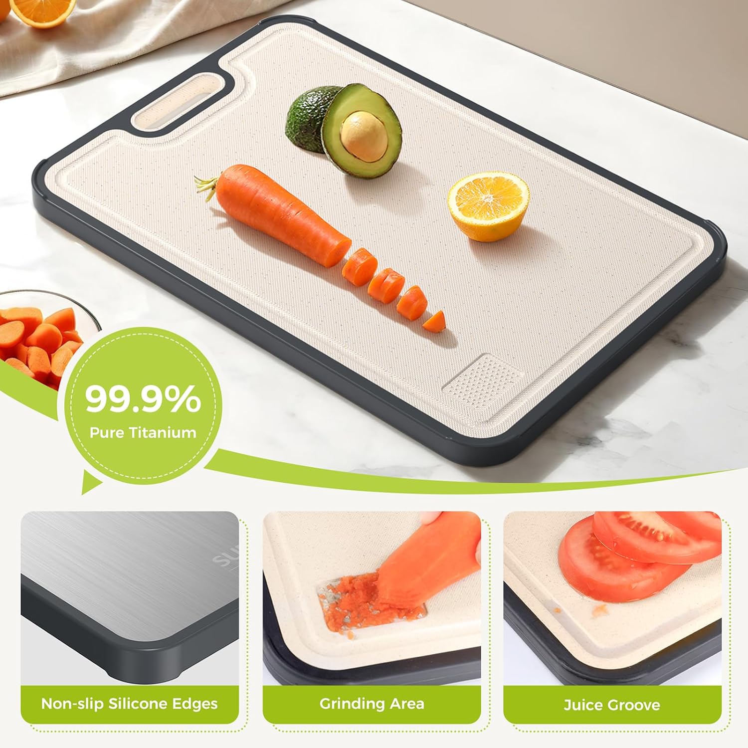 Thumbnail 5 de Pure Titanium Cutting Board 15" x 10.3" 🍽