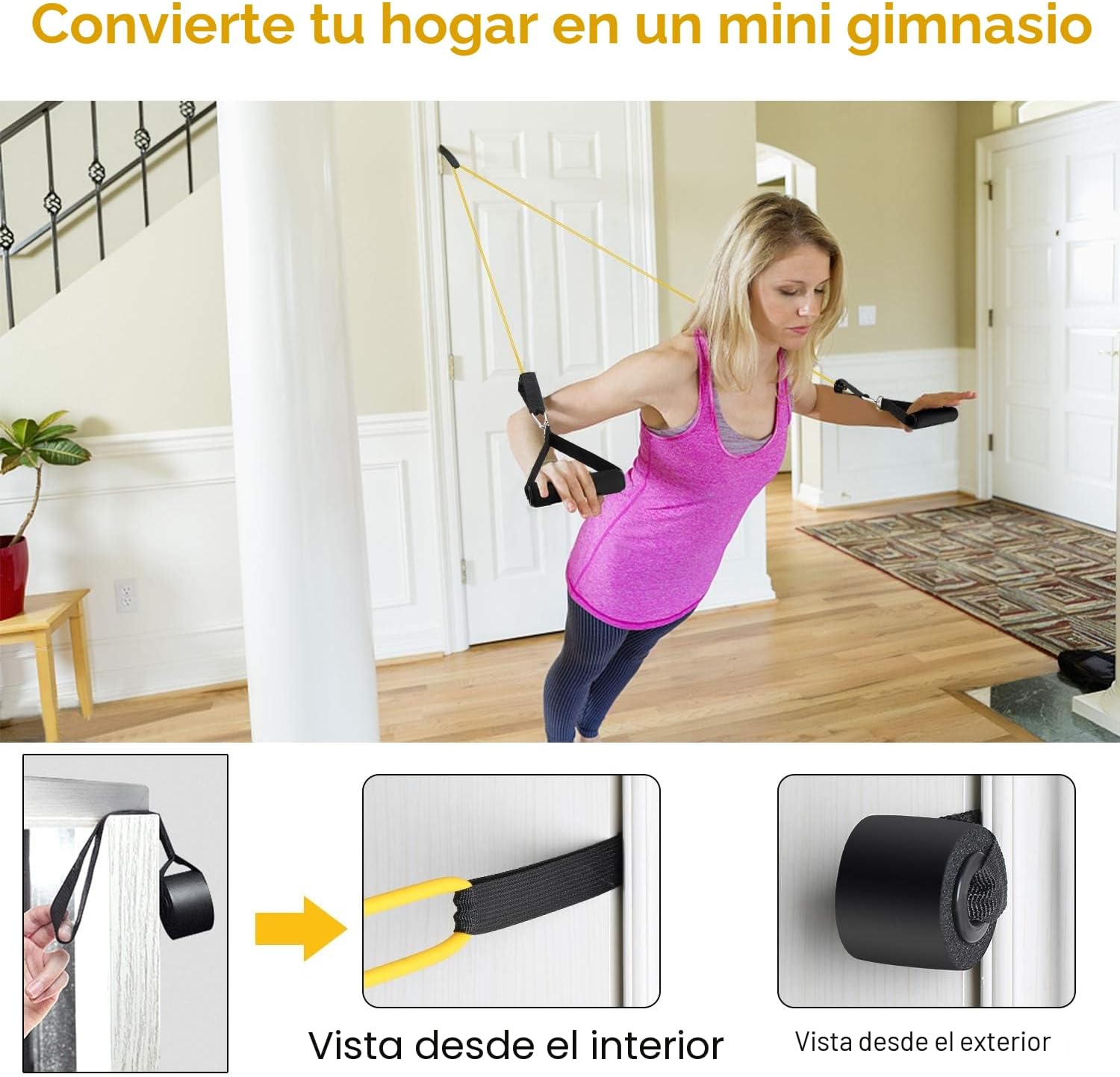 Detalle de JATEKA gomas elásticas para musculación 150 lb (12 piezas) con 5 niveles de resistencia