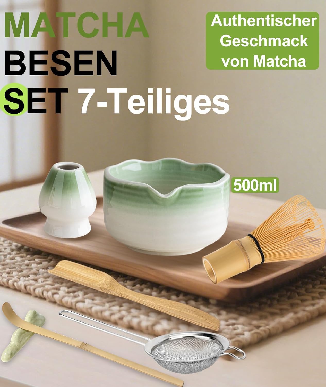 Thumbnail 1 de JBER Matcha Besen-Set (7-teilig) mit Schale, Ausguss, Sieb und Halter