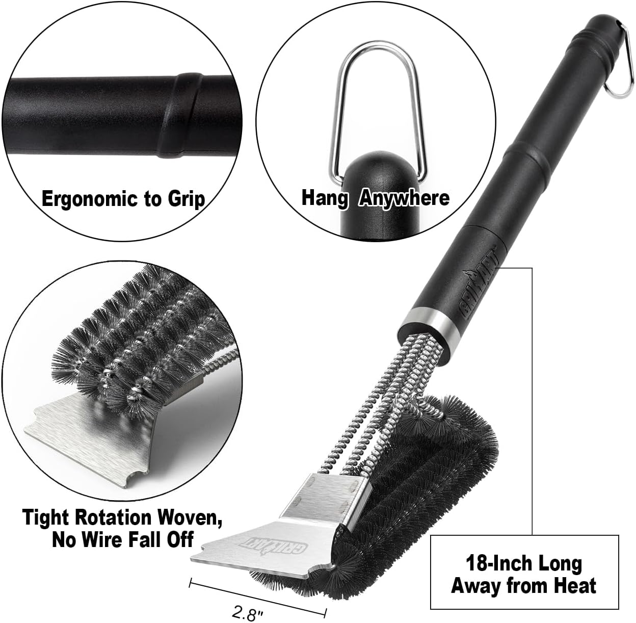 Thumbnail 4 de GRILLART 18-Inch Grill Brush and Scraper