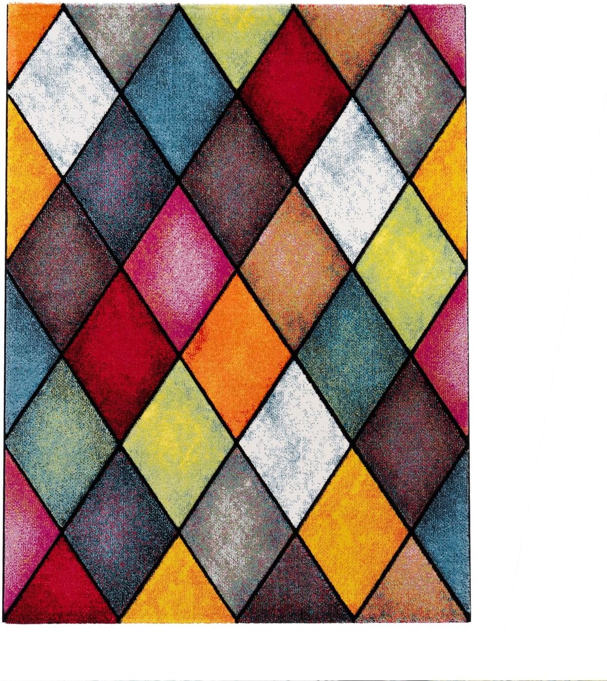 Thumbnail 4 de TT Home Tapis à poils courts 3D géométrique multicolore pour chambre et salon, 200x290 cm