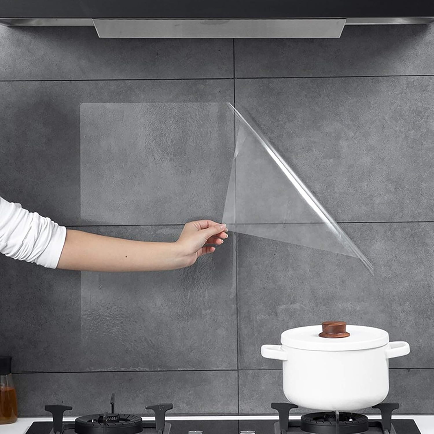 Thumbnail 2 de Fantasnight transparente Klebefolie (PVC) 30 cm × 300 cm – hitzebeständige Küchen- und Wandschutzfolie