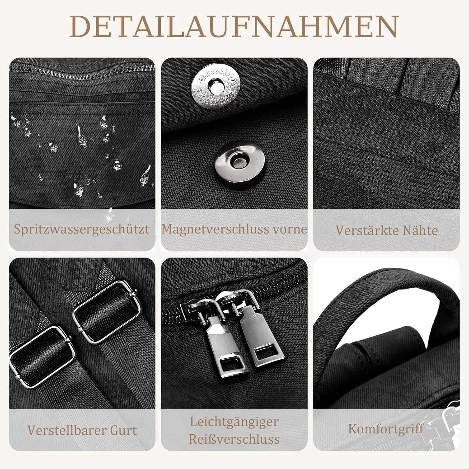 Detalle 2 de Rucksack Damen 3 in 1 Set 31,5 cm LEASOUL