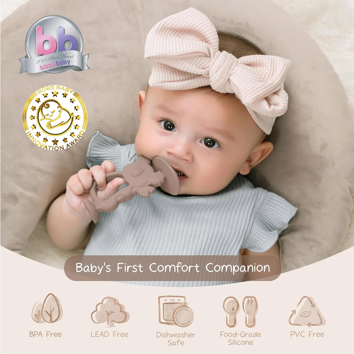 Thumbnail 1 de Moonkie Koala Lunar Grey 360° baby toothbrush 6+ months