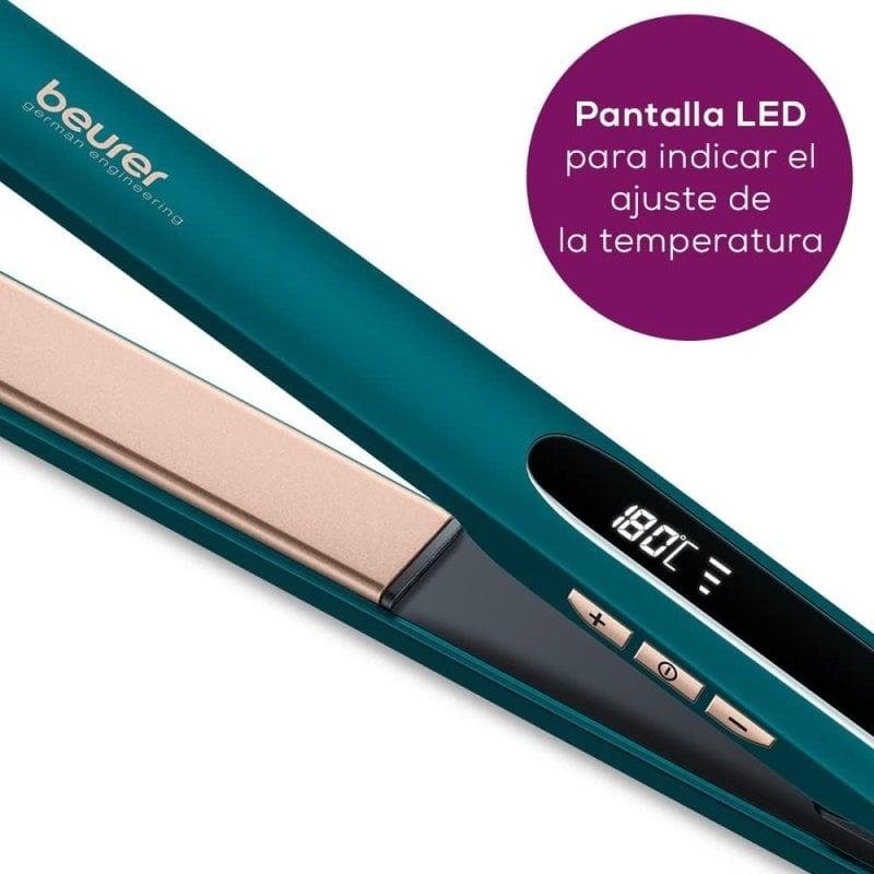 Detalle de Beurer HS 50 Ocean, plancha de pelo cerámica con queratina y apagado automático
