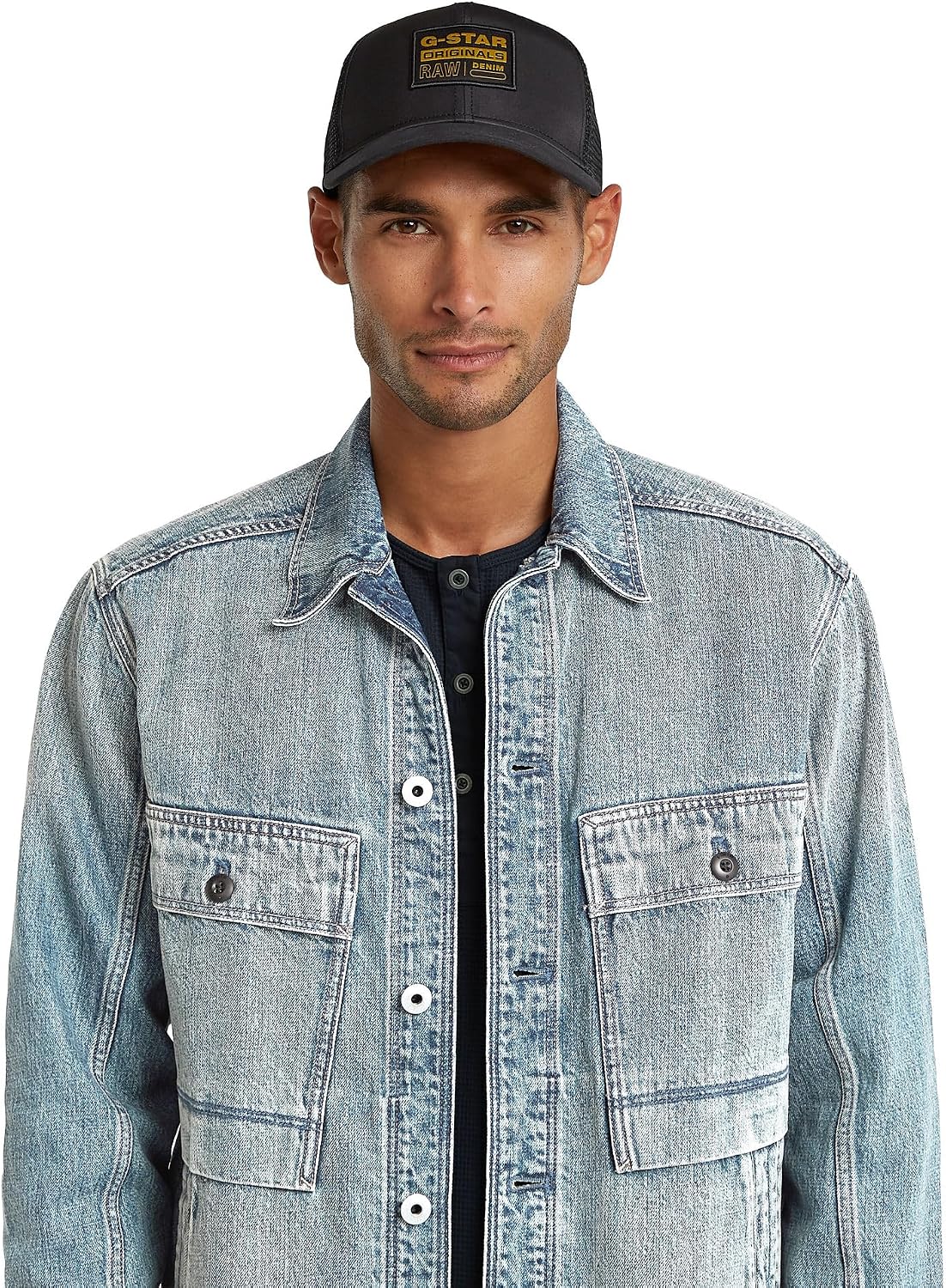 Detalle de G-Star Hommes Embro Baseball Trucker Cap – Structure avant et mesh respirant
