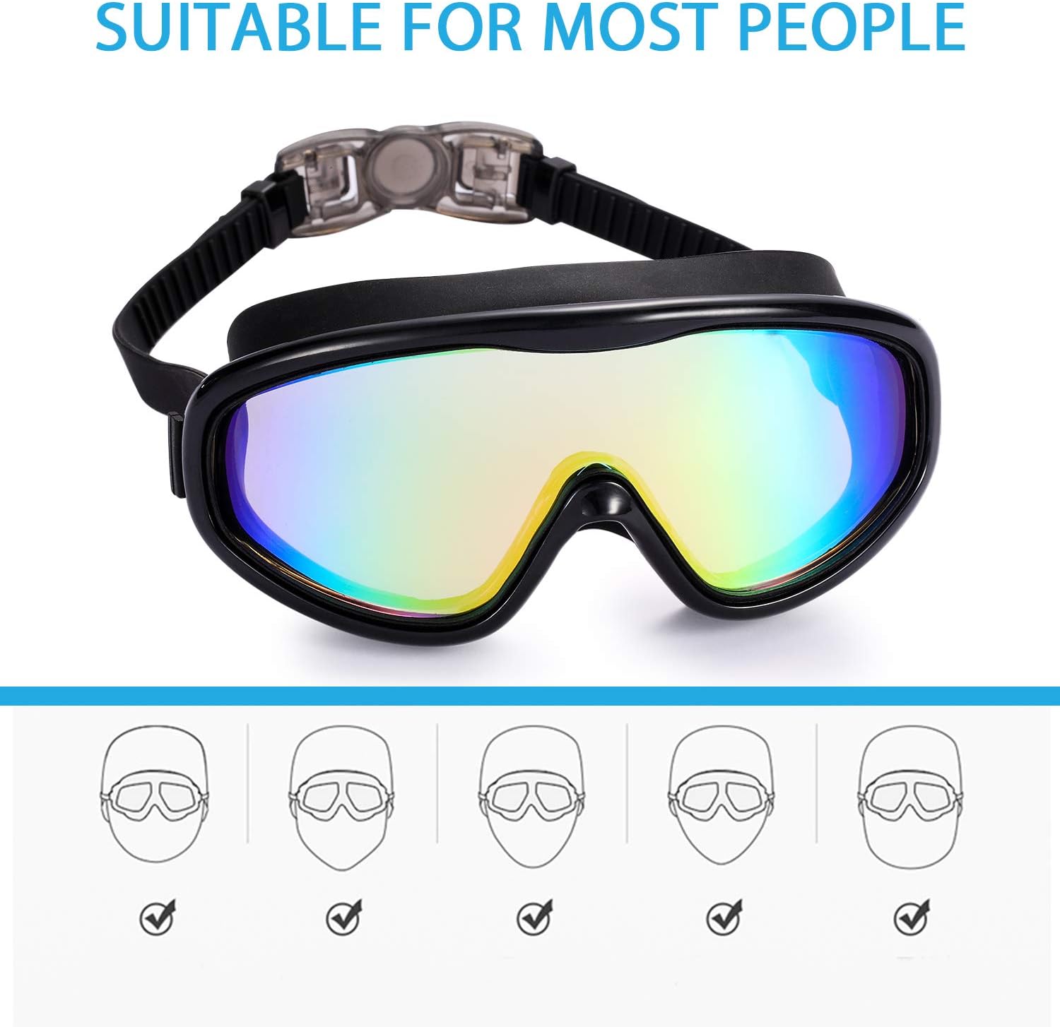 Thumbnail 2 de Yizerel Swim Goggles (2 Pack) – Wide Vision, Anti-Fog, UV400 Protection