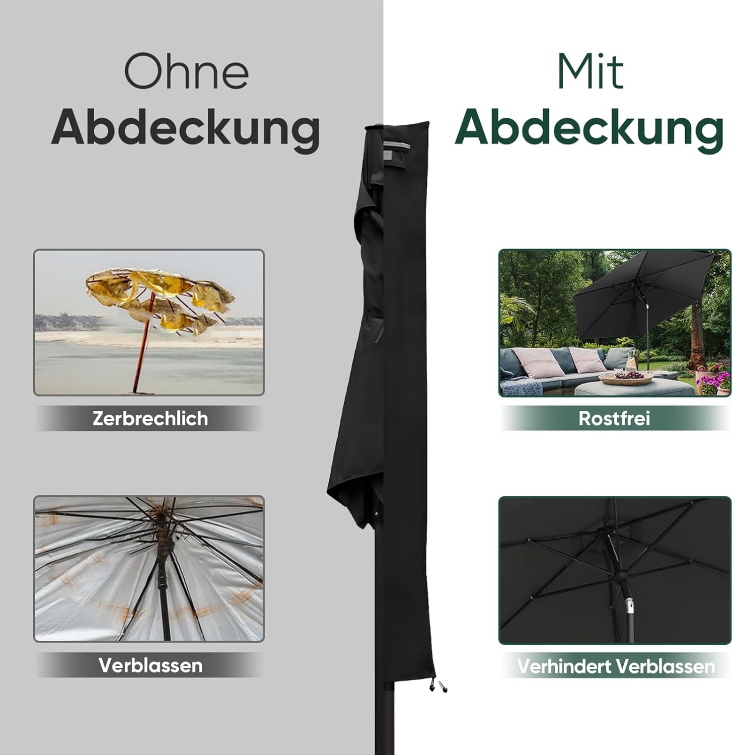Detalle 2 de Sekey funda parasol ultrarresistente 175x27.5x35.5cm