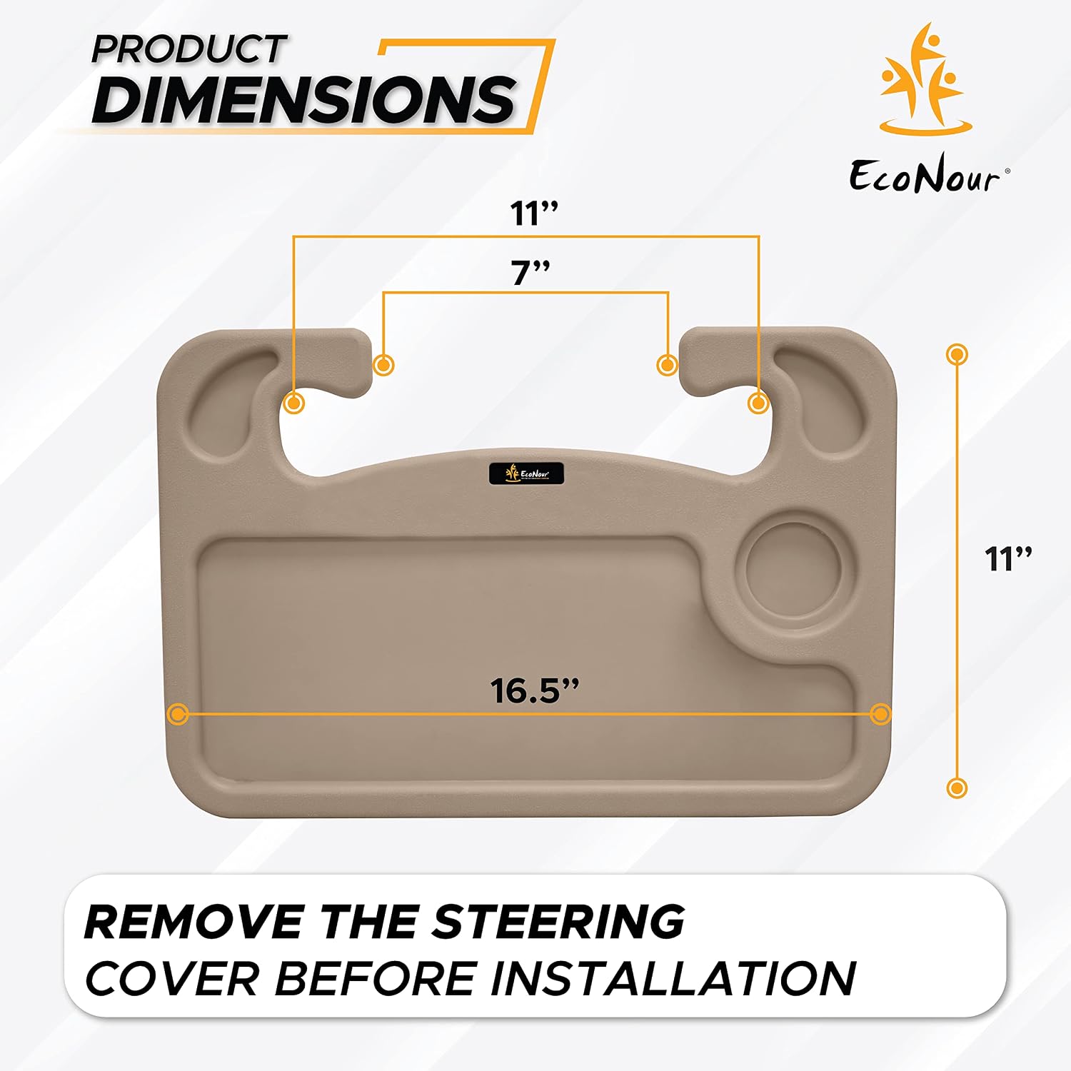 Detalle 1 de EcoNour Steering Wheel Tray in ABS