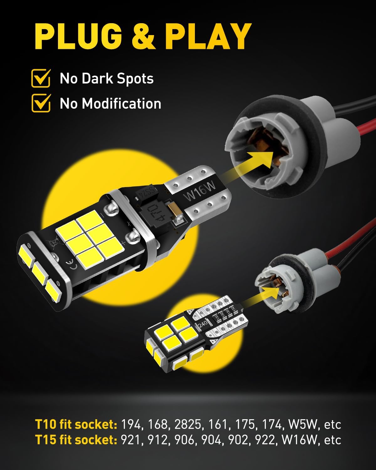 Detalle 2 de AUXITO LED Bulb Combo Kit, Pack of 4