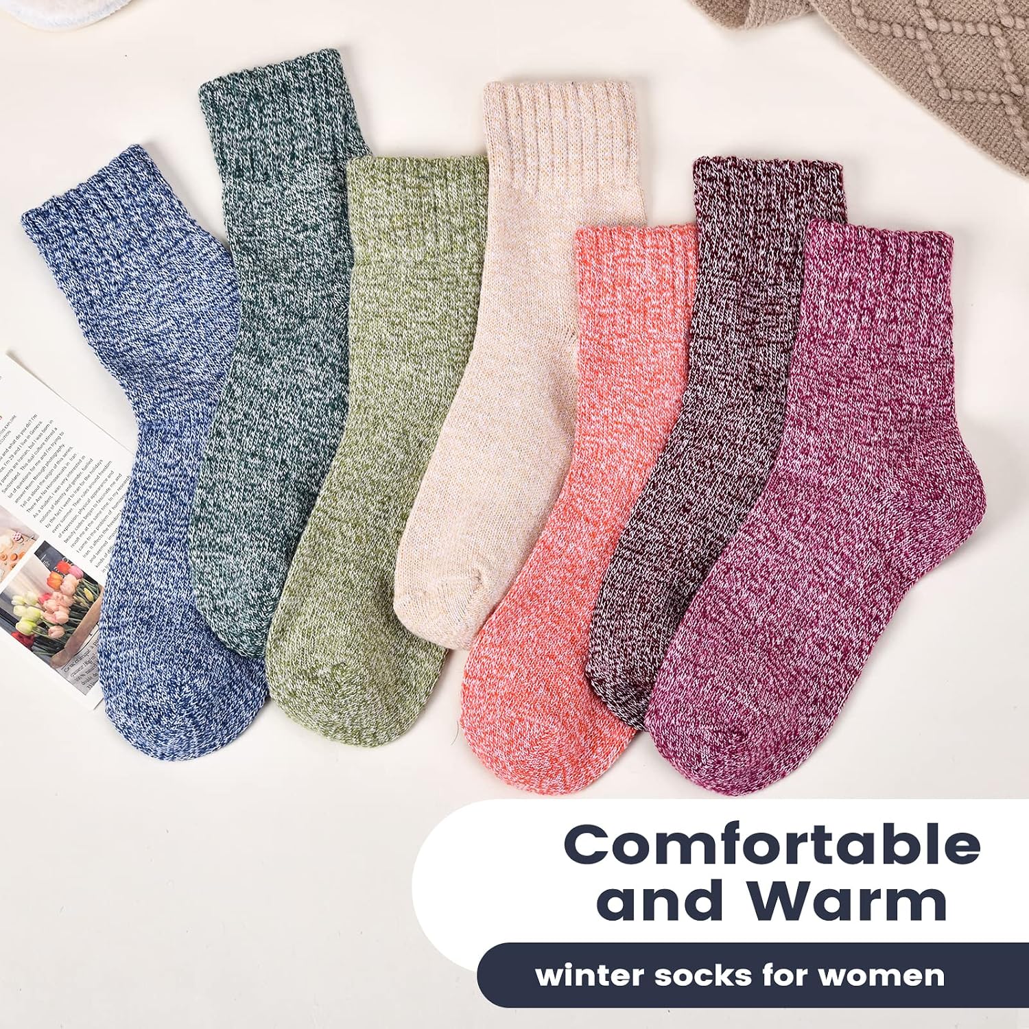 Detalle de Clothirily Wool Socks, Thick Soft Winter Socks ⚙