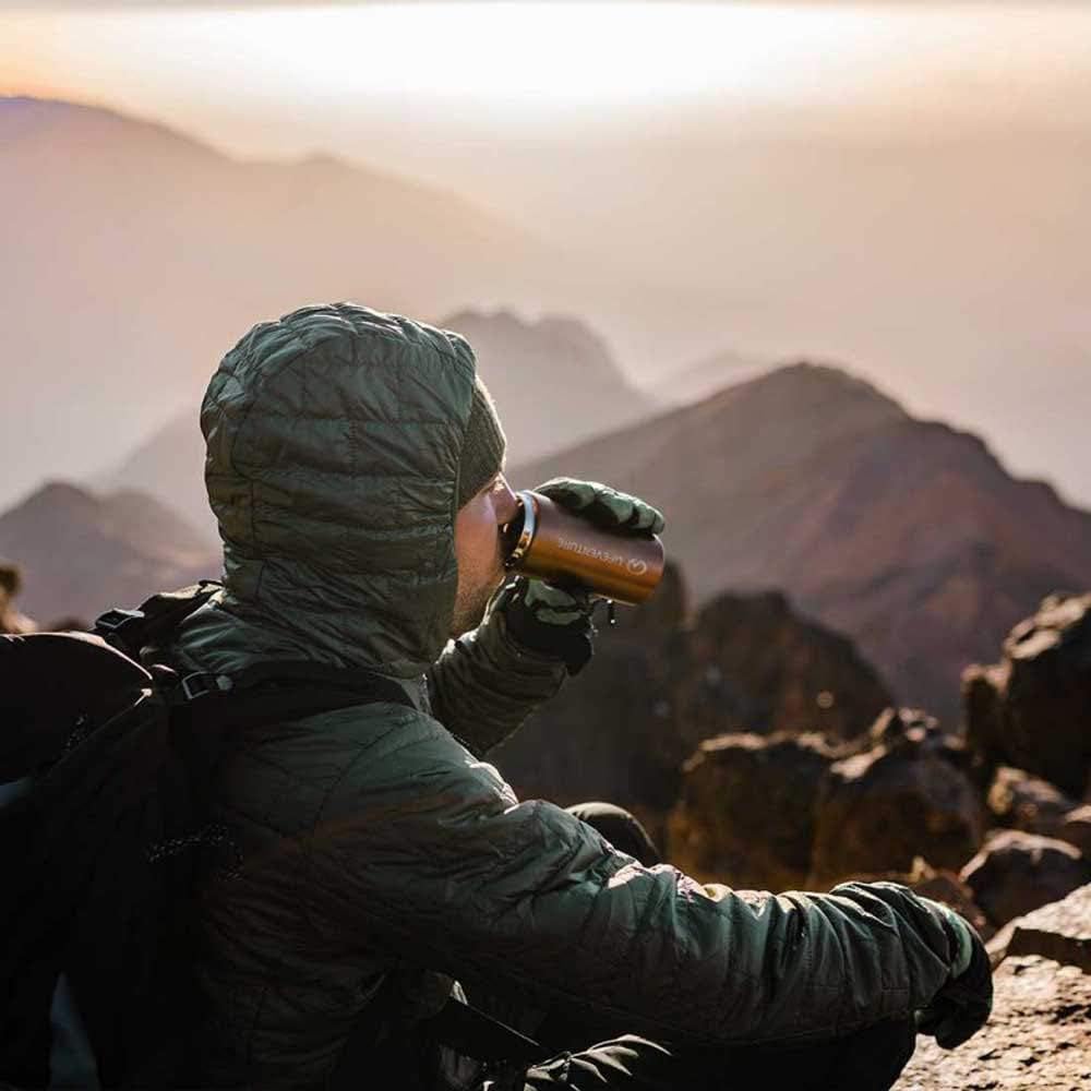 Detalle de Lifeventure Thermobecher (wiederverwendbarer Kaffee-Reisebecher) – vakuumisoliert, auslaufsicher, 300 ml