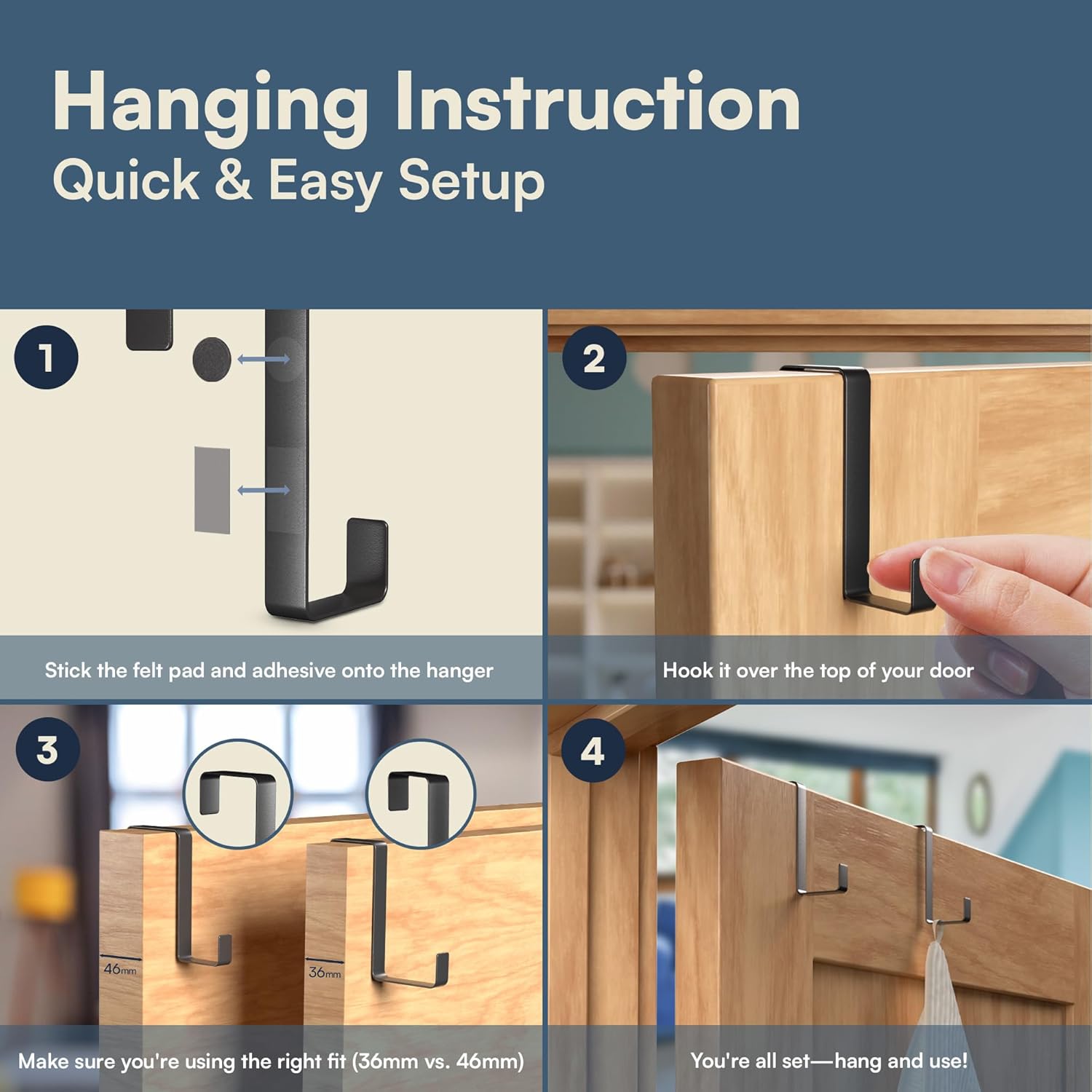 Thumbnail 5 de Tydi Compact Over Door Hanger – 6 kg capacity 〉
