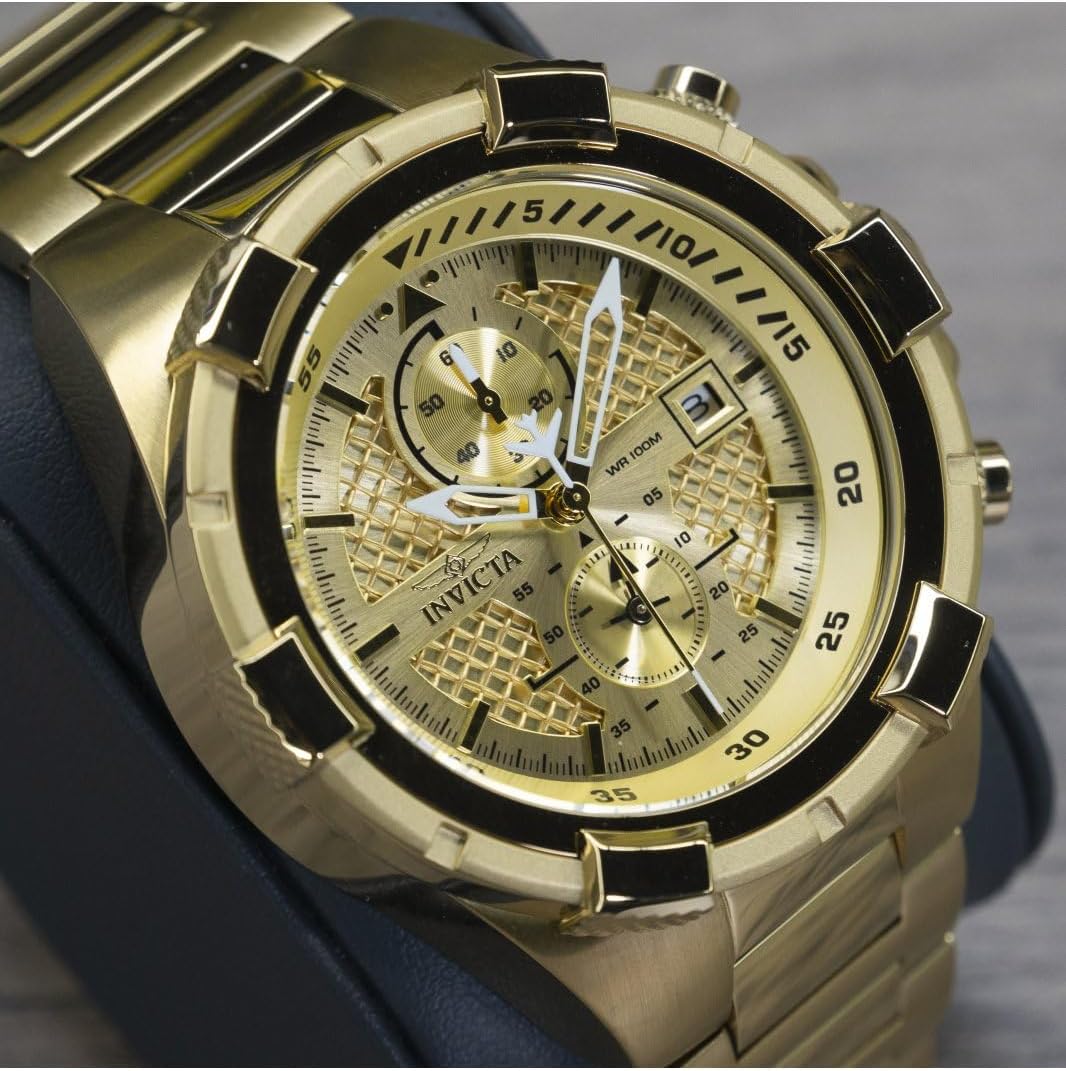 Thumbnail 4 de Invicta Aviator 28122 - Montre Homme en Acier Inoxydable, Cadran Or, Quartz, 50mm