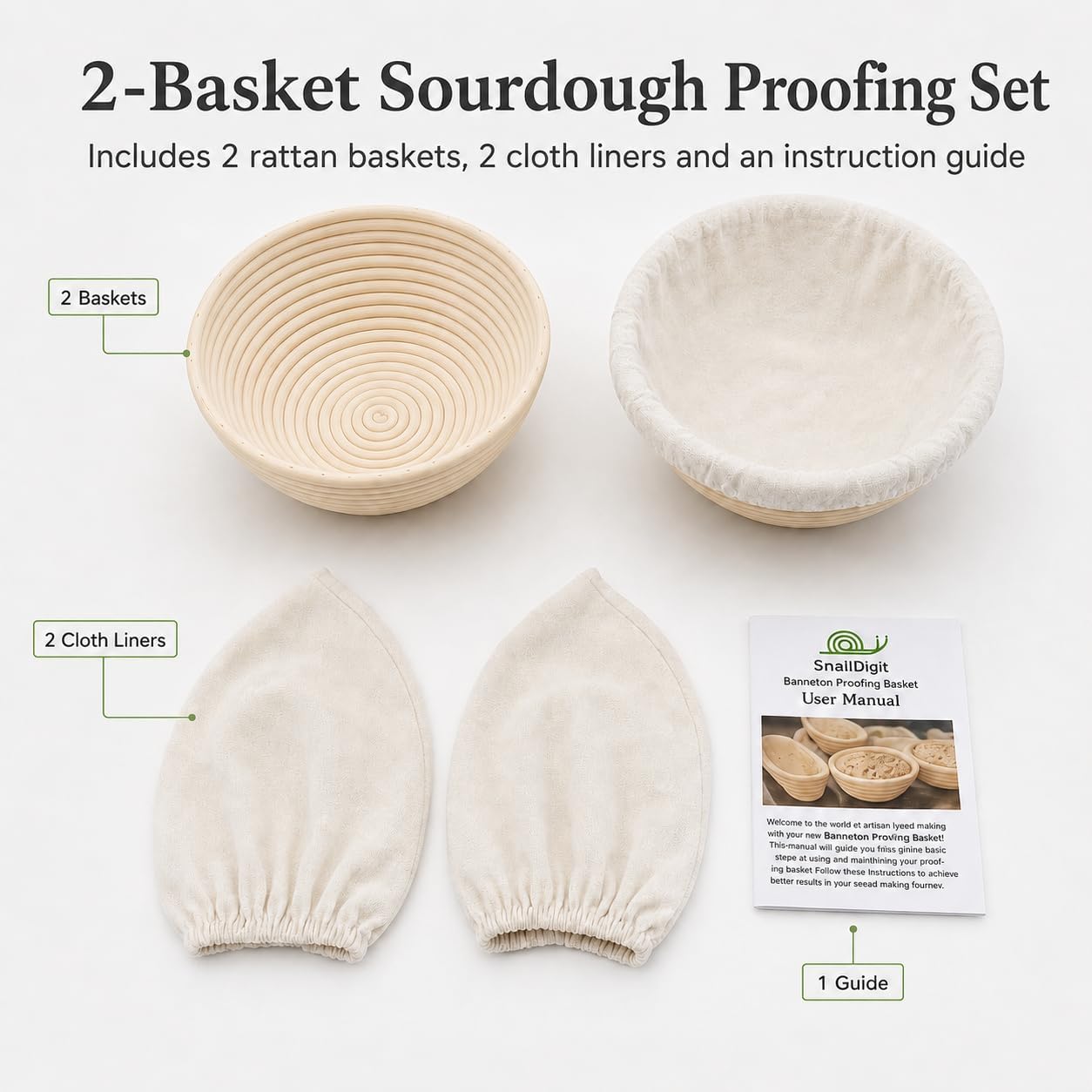 Thumbnail 4 de SNAILDIGIT Banneton 9 Inch Proofing Basket